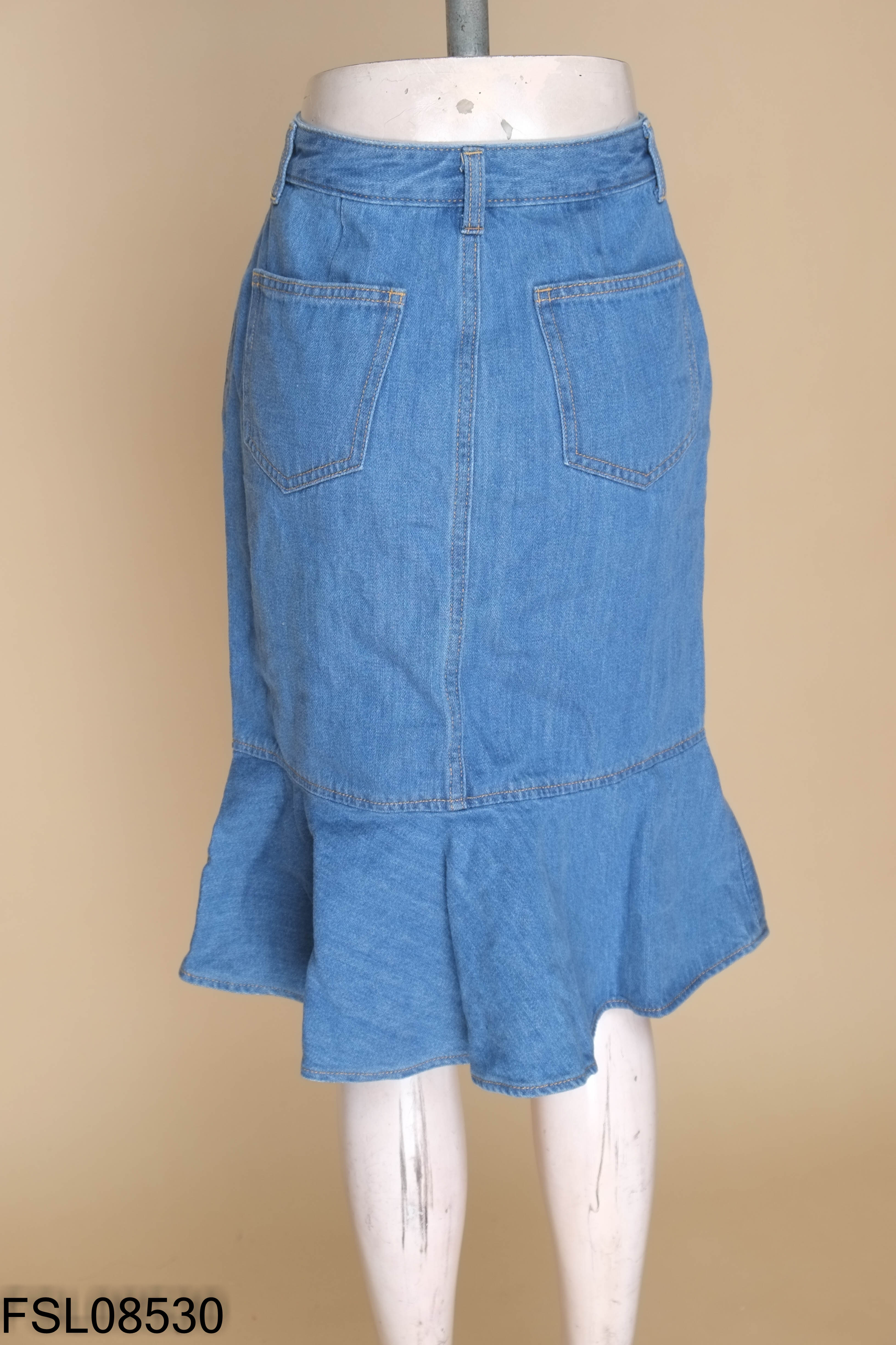 Chân váy GU jeans xanh