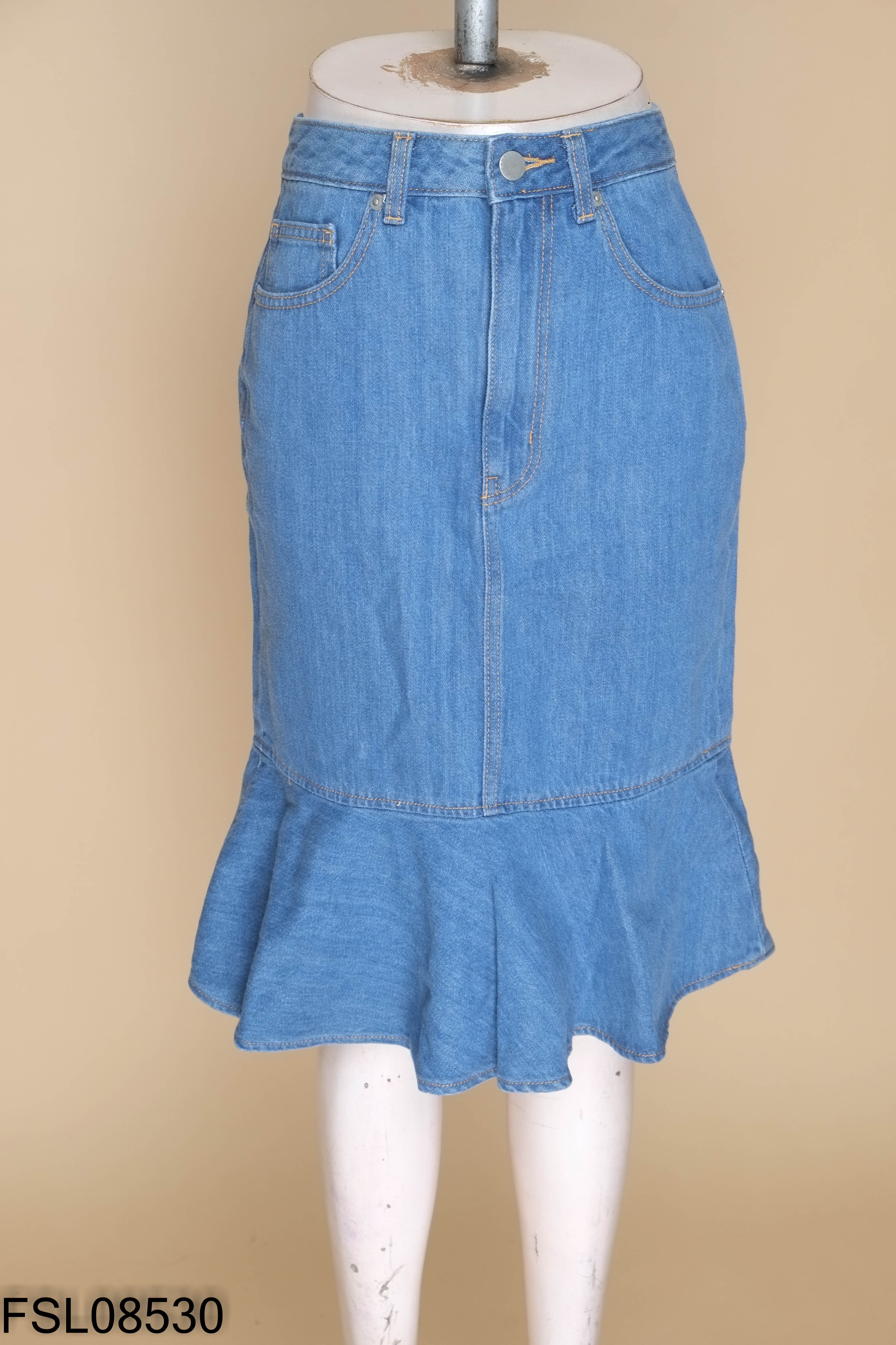 Chân váy GU jeans xanh