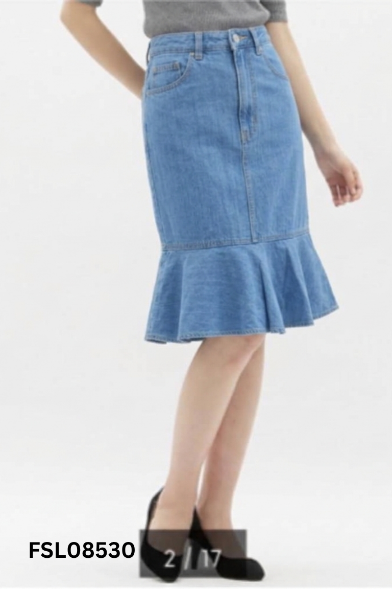 Chân váy GU jeans xanh