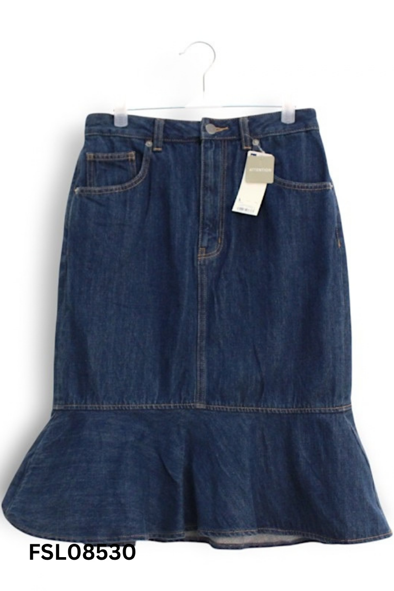 NEWTAG Chân váy GU jeans xanh đậm