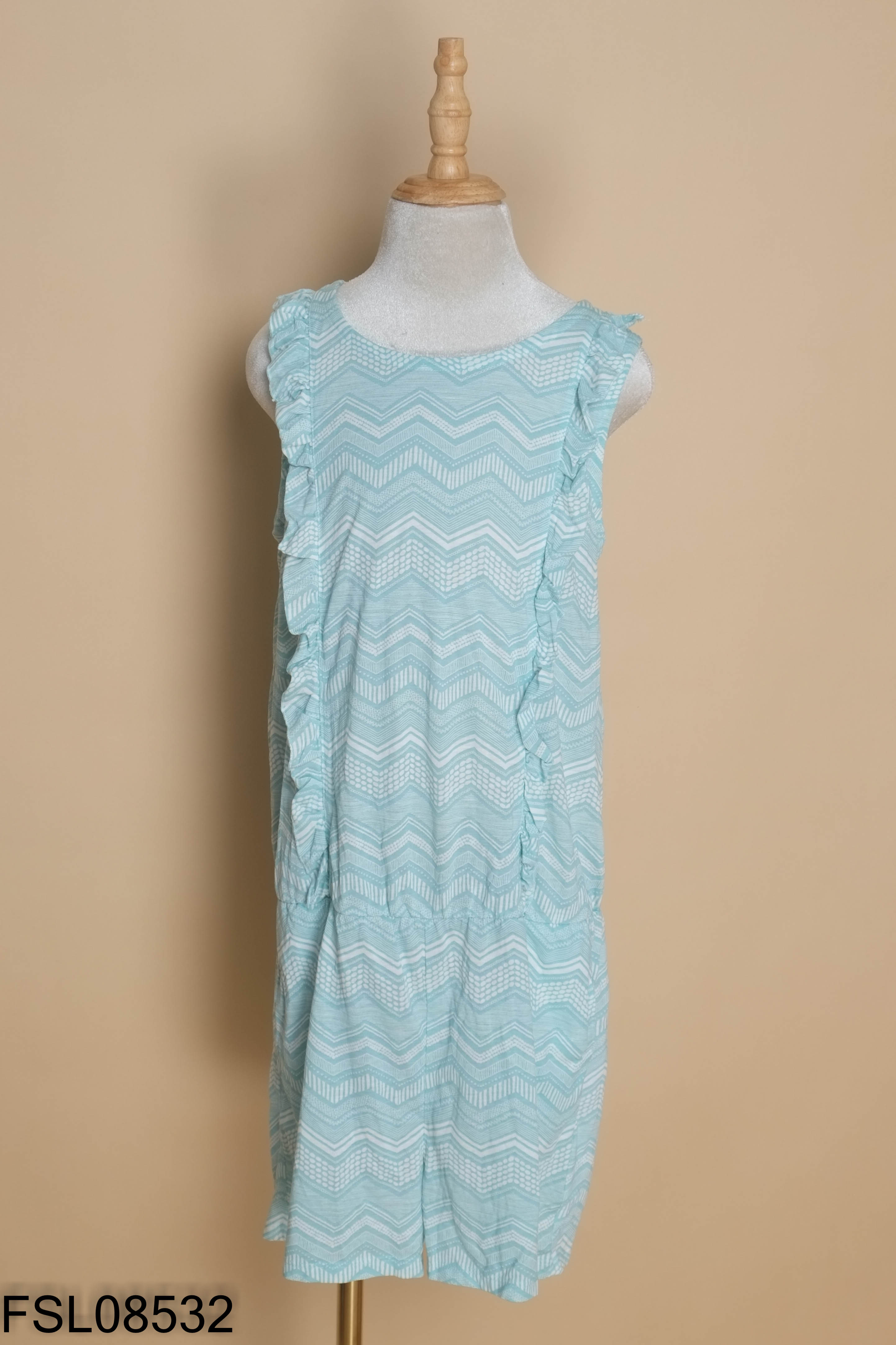NEWTAG Jumsuit gile HM xanh ngọc họa tiết bé gái