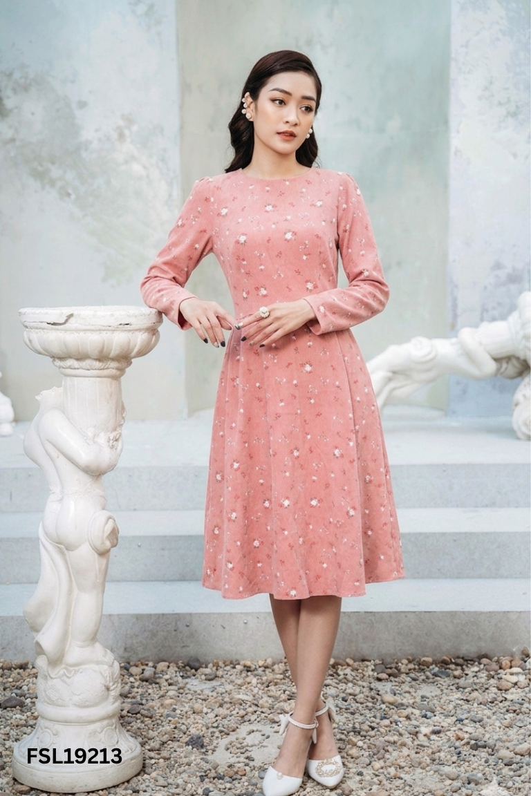 Váy NẮNG VÀNG hồng hoa nhí