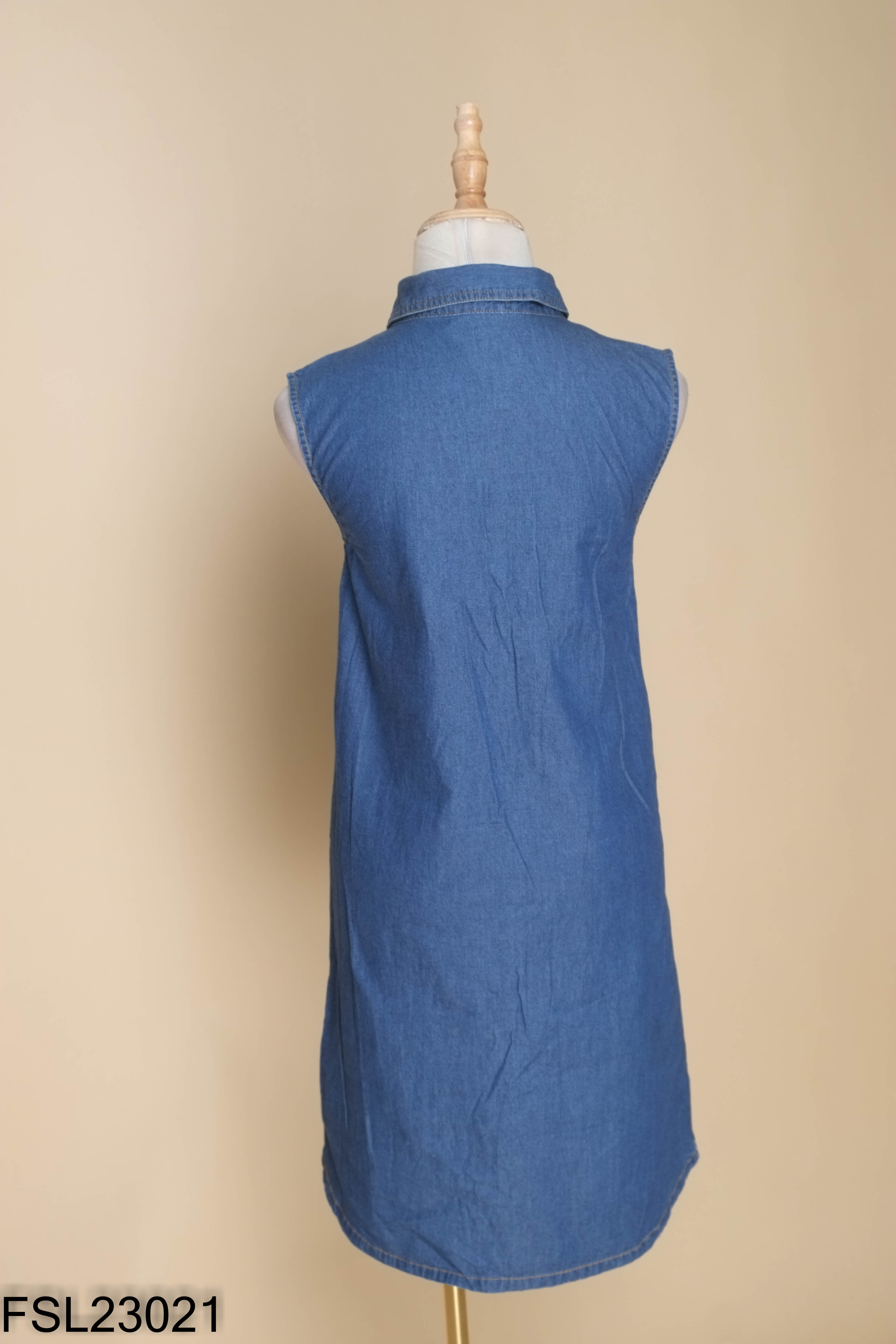 Váy jeans xanh BLESSING WOMAN sát nách