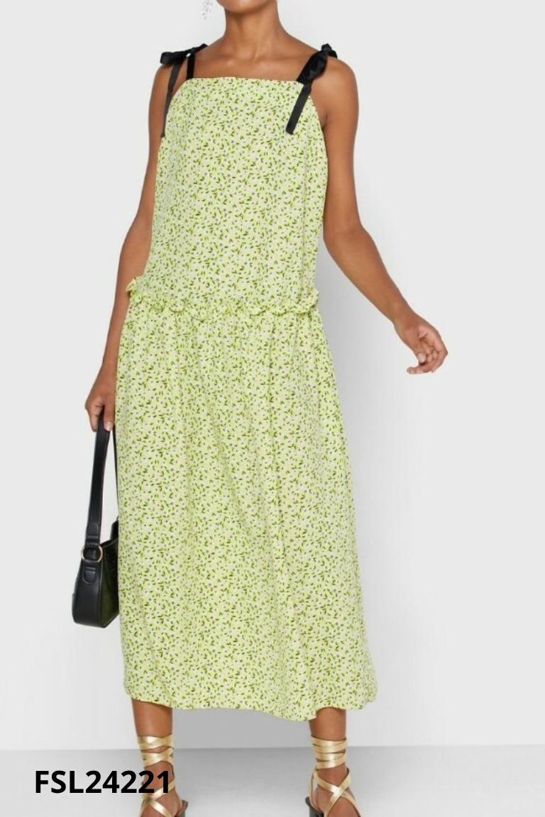 Váy xanh TOPSHOP hai dây hoa nhí