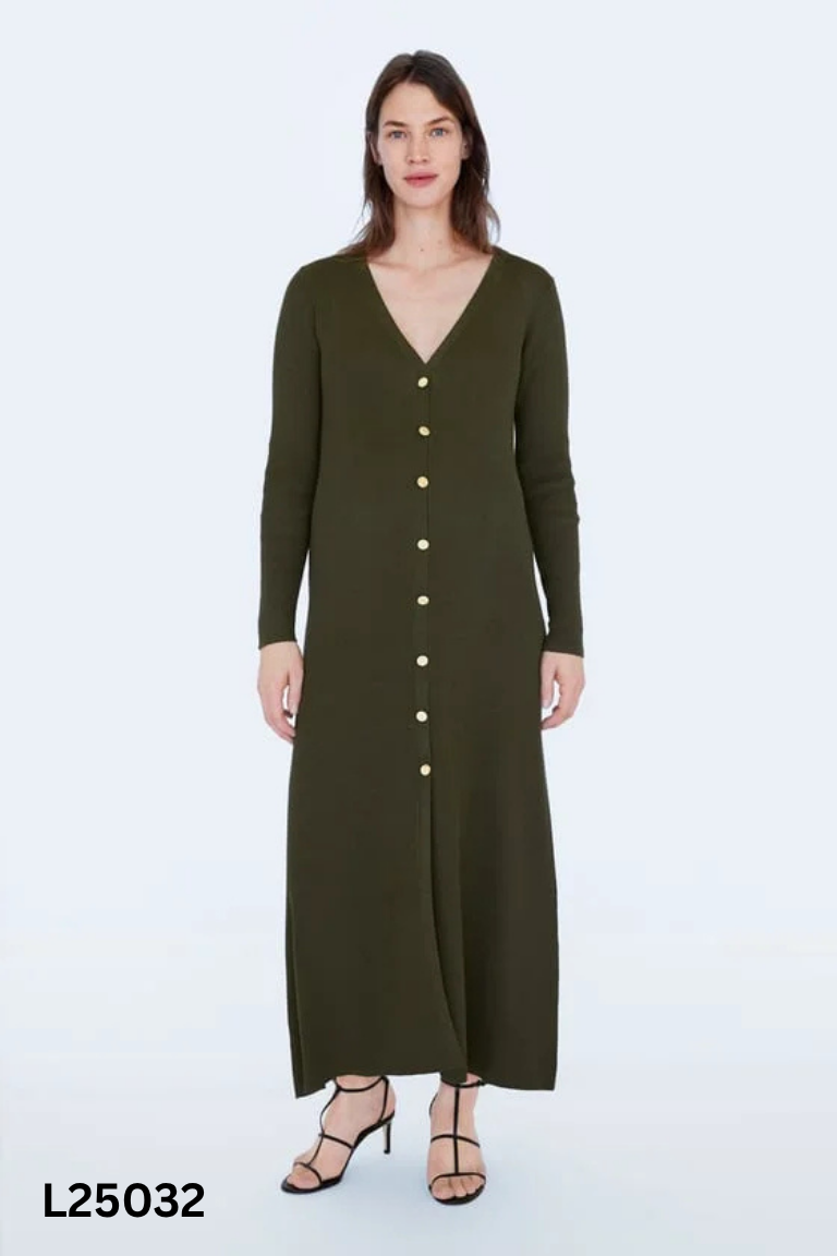 Váy len xanh lá ZARA phối khuy