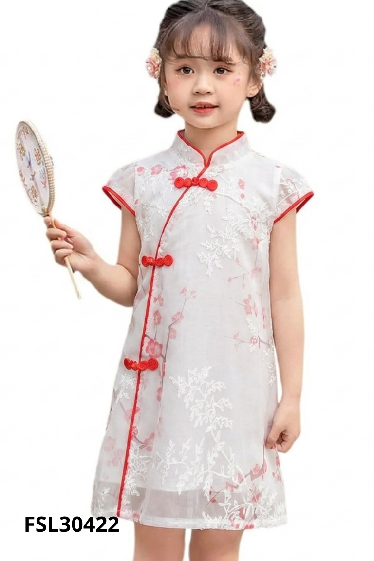 Váy be viền đỏ kid