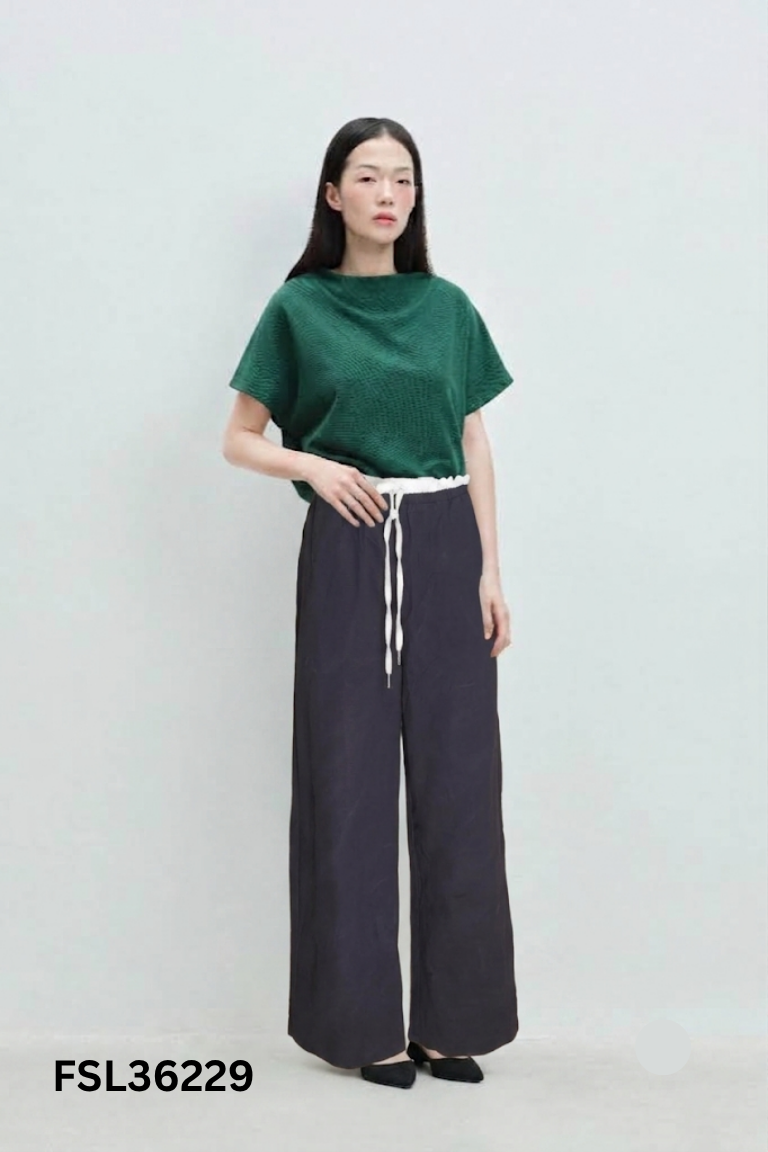 Quần thô xanh than viền trắng