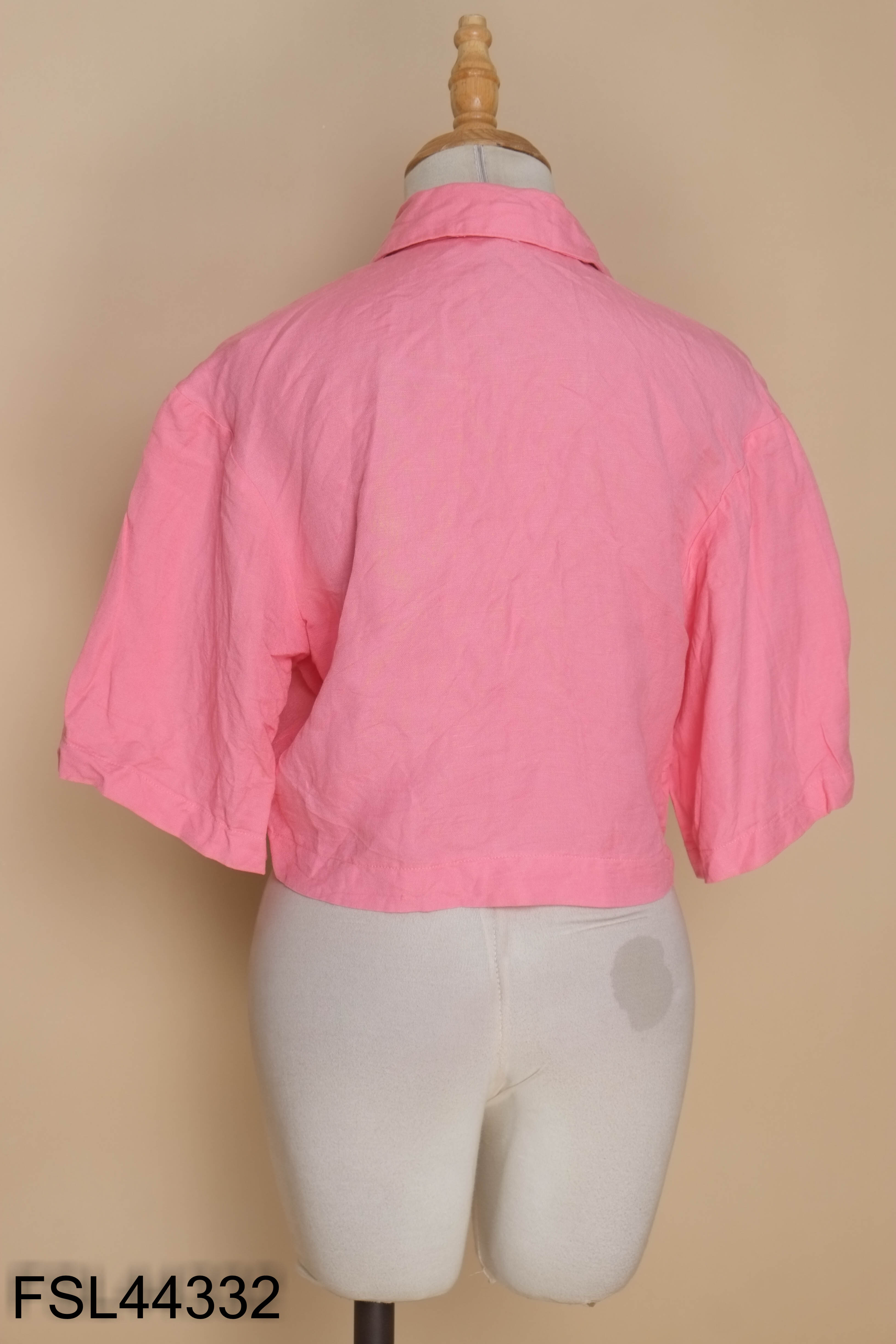 Áo crotop hồng tay lửng