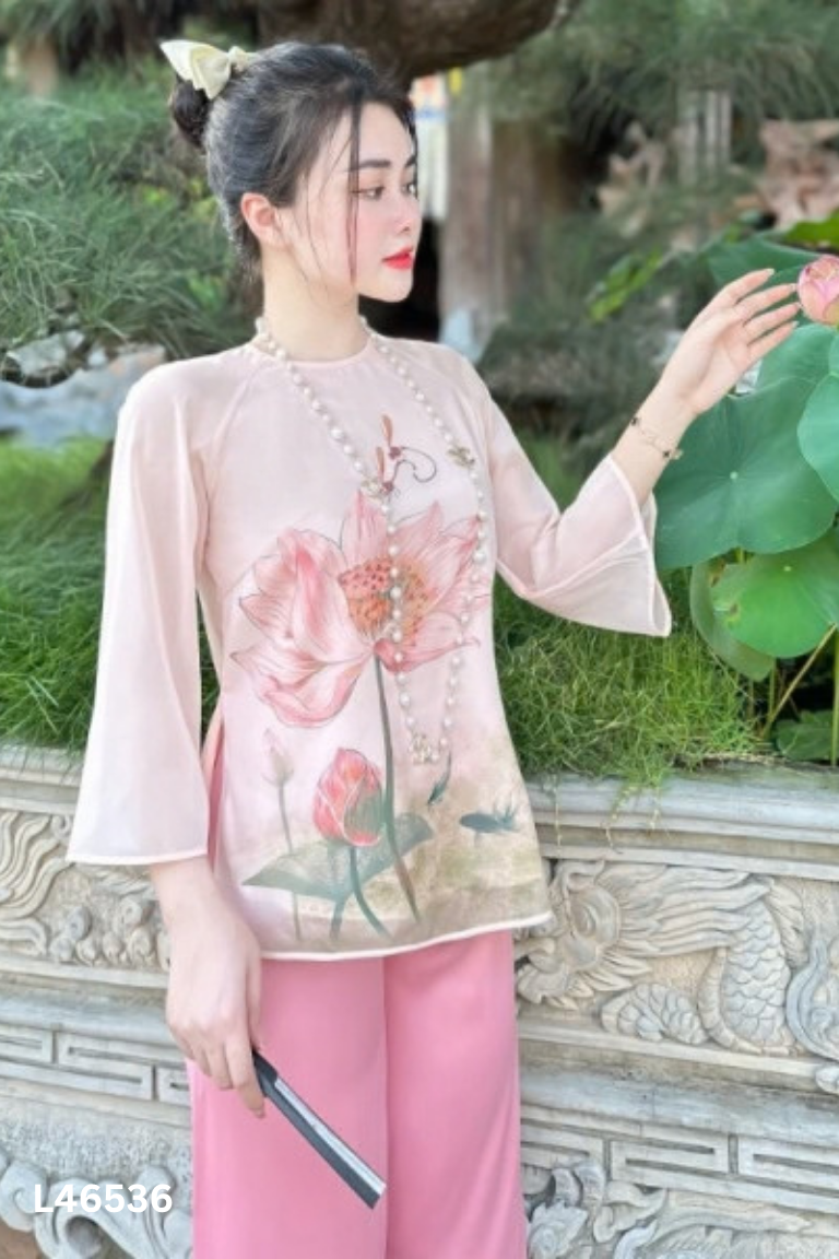 SET áo dài hồng+ quần