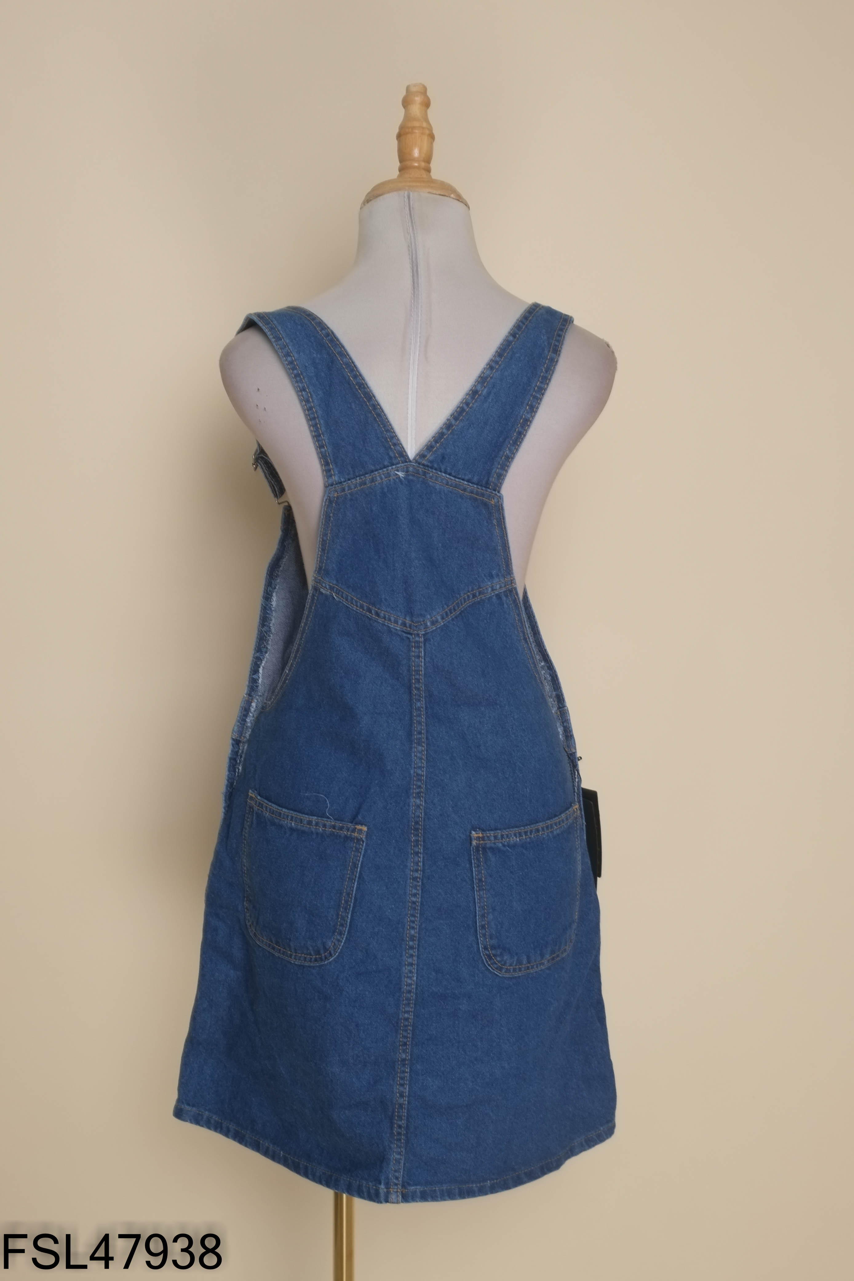 Yếm jeans xanh trơn