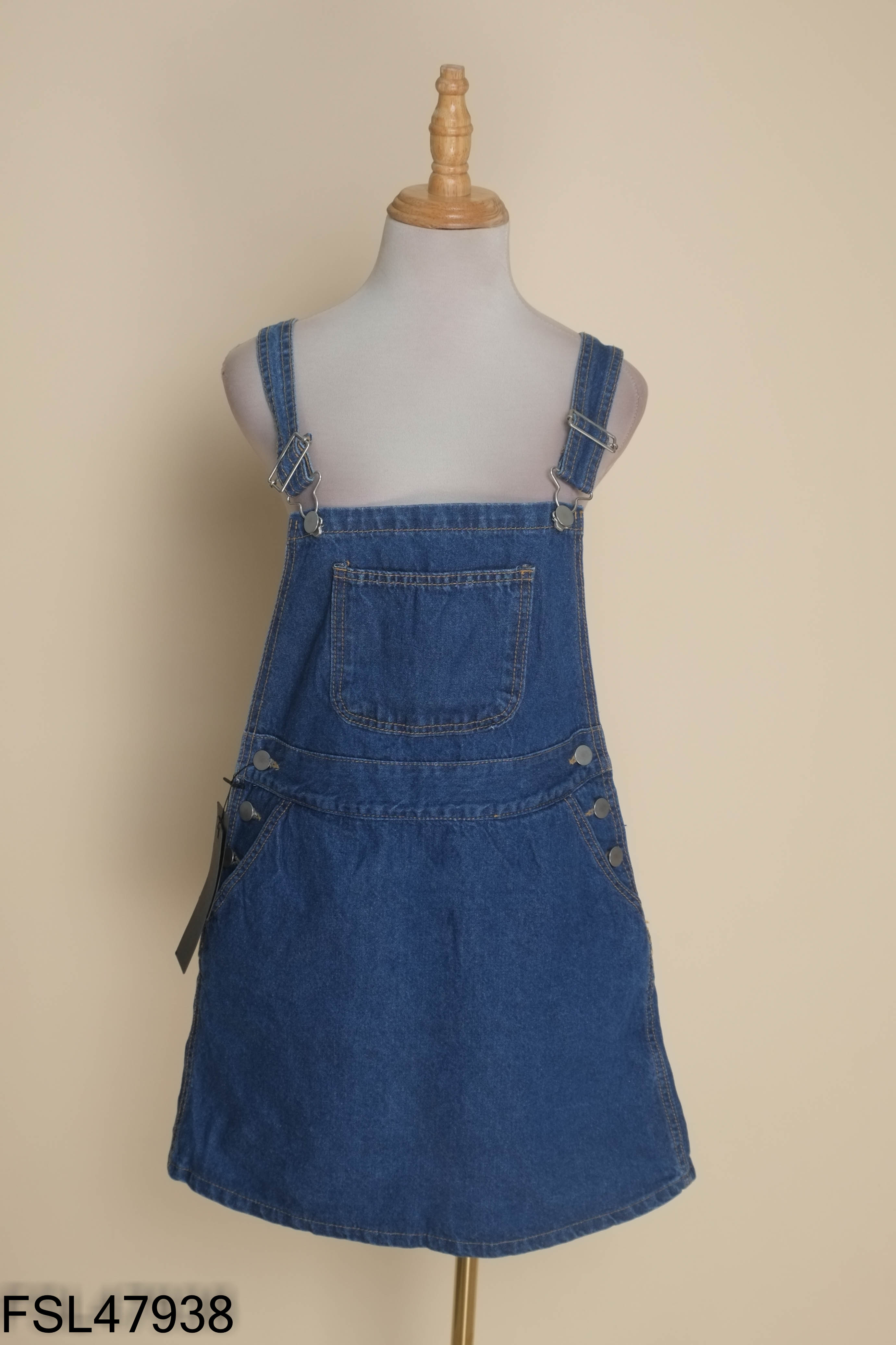 Yếm jeans xanh trơn