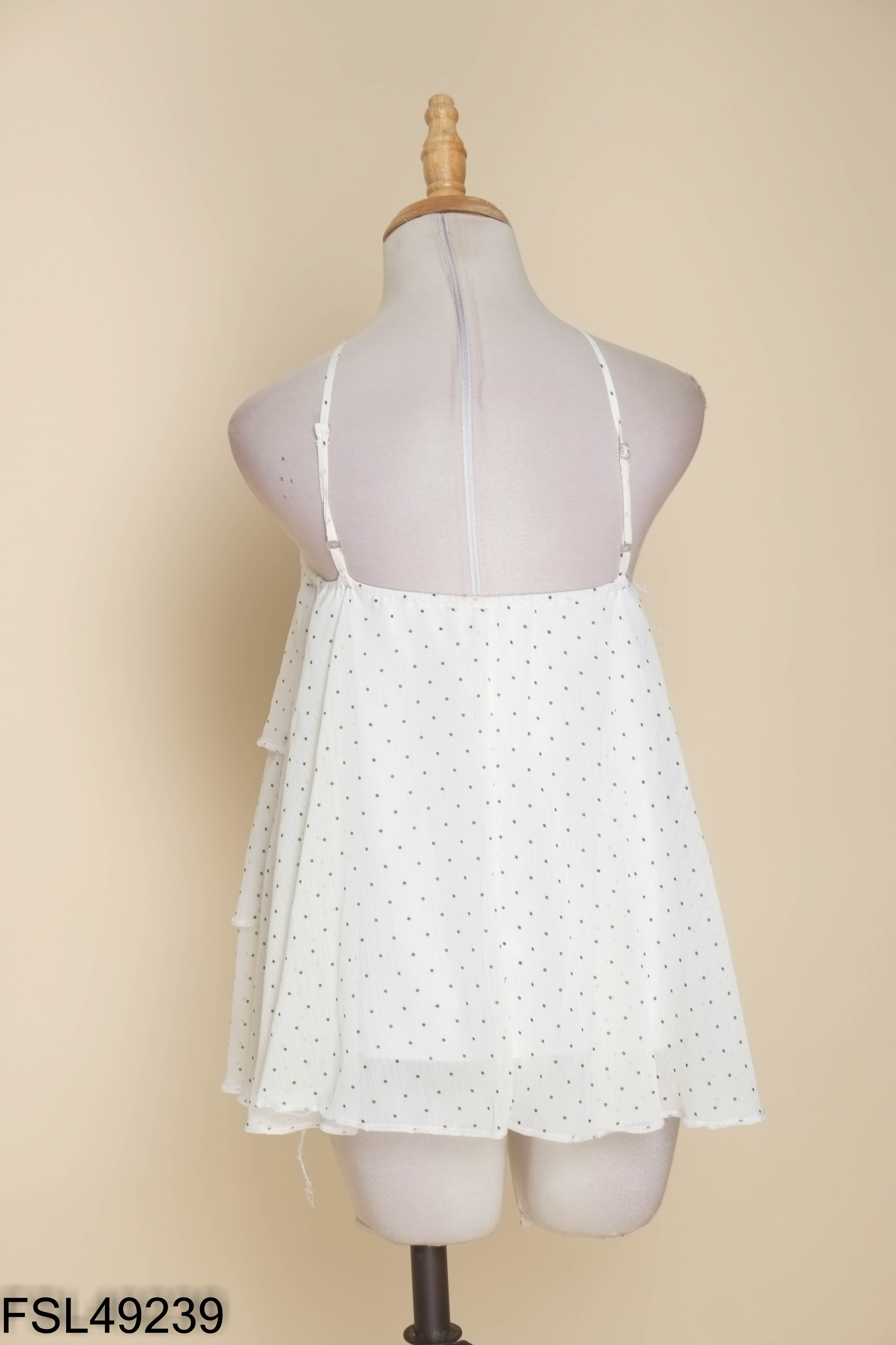 Áo babydoll be chấm bi hai dây chéo
