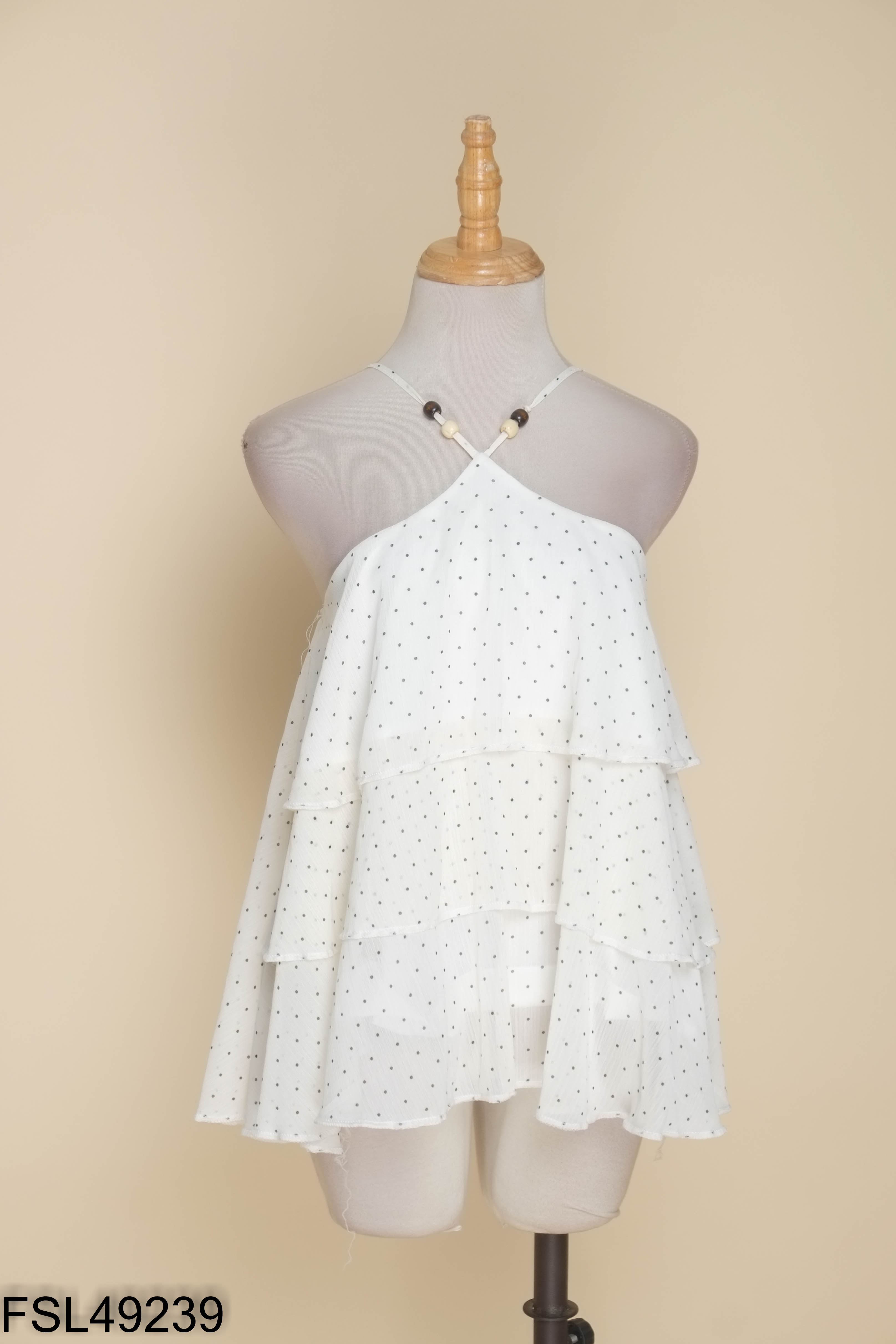 Áo babydoll be chấm bi hai dây chéo
