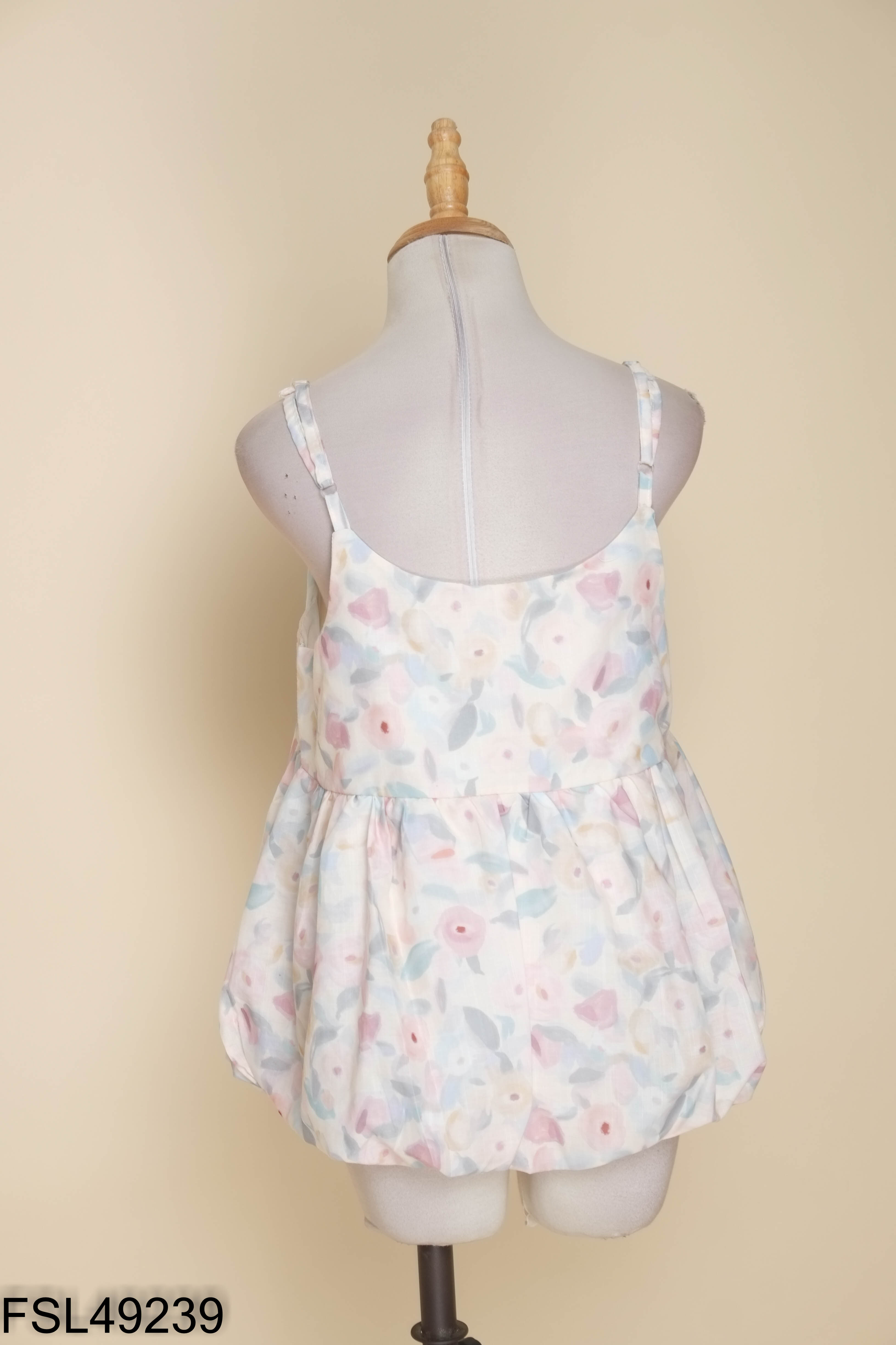 Áo babydoll be hai dây họa tiết hoa
