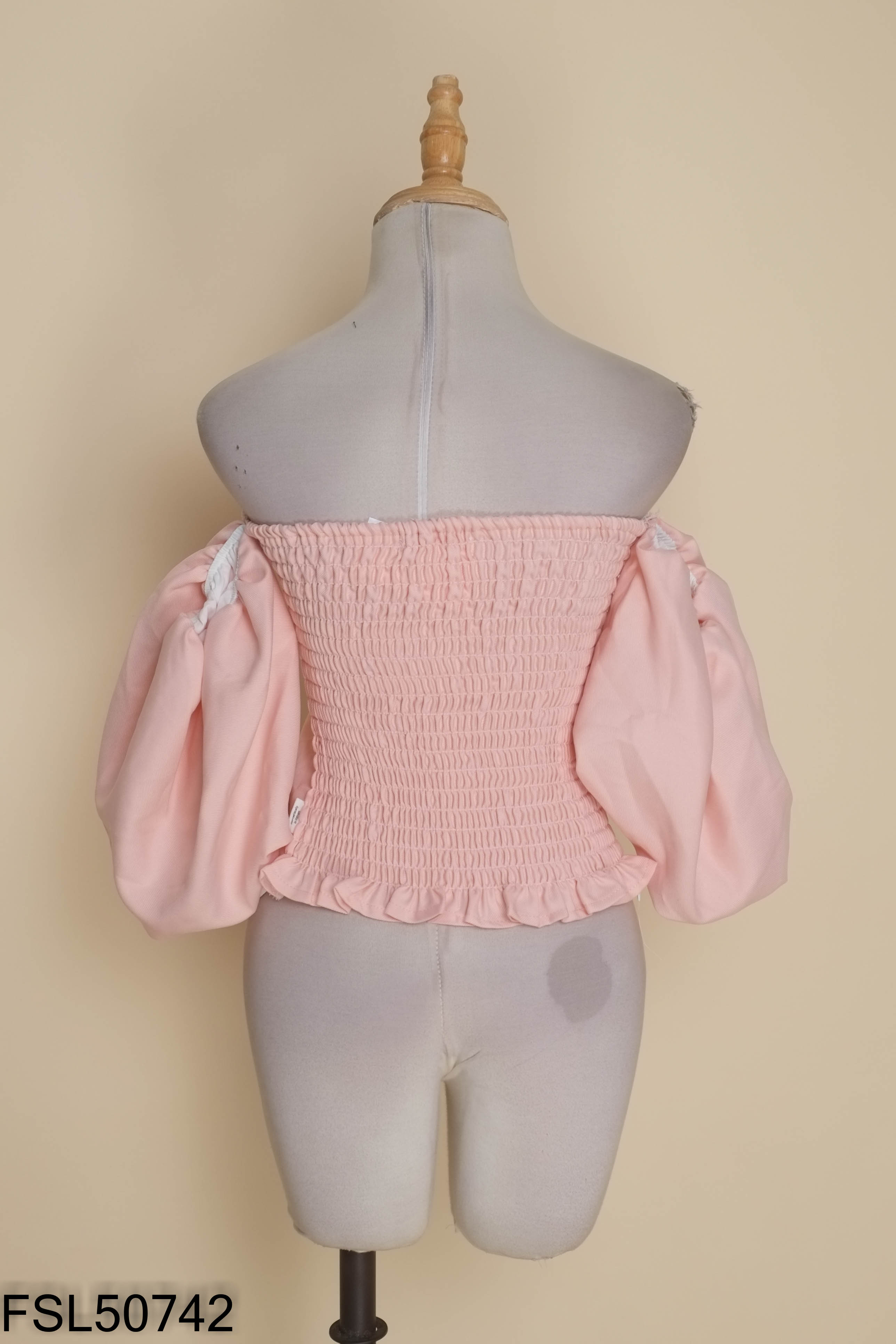 Áo peplum hồng BD.BRAND tay bồng