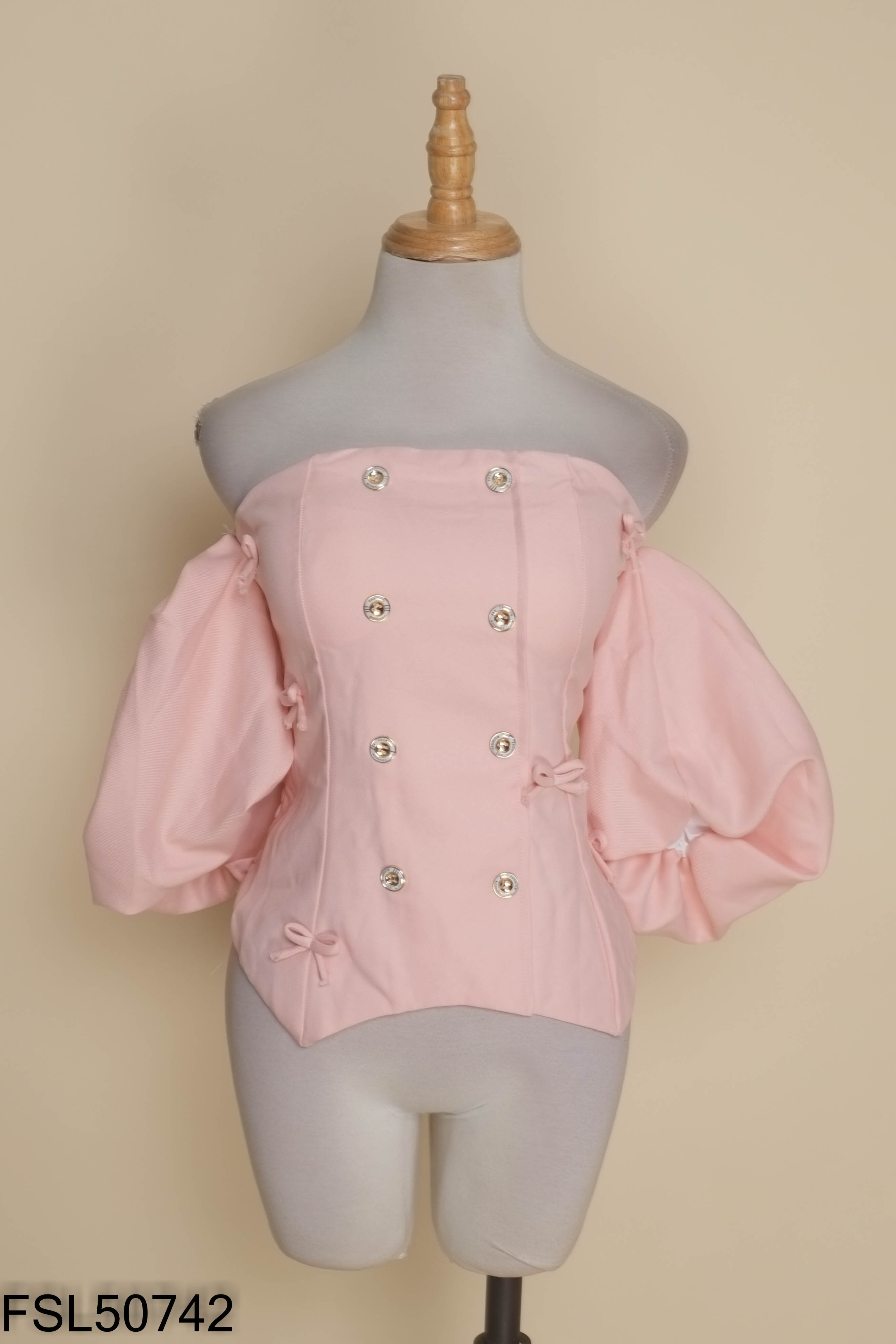 Áo peplum hồng BD.BRAND tay bồng