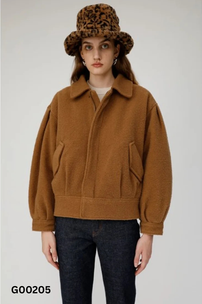 Áo khoác dạ MOUSSY nâu cổ bẻ