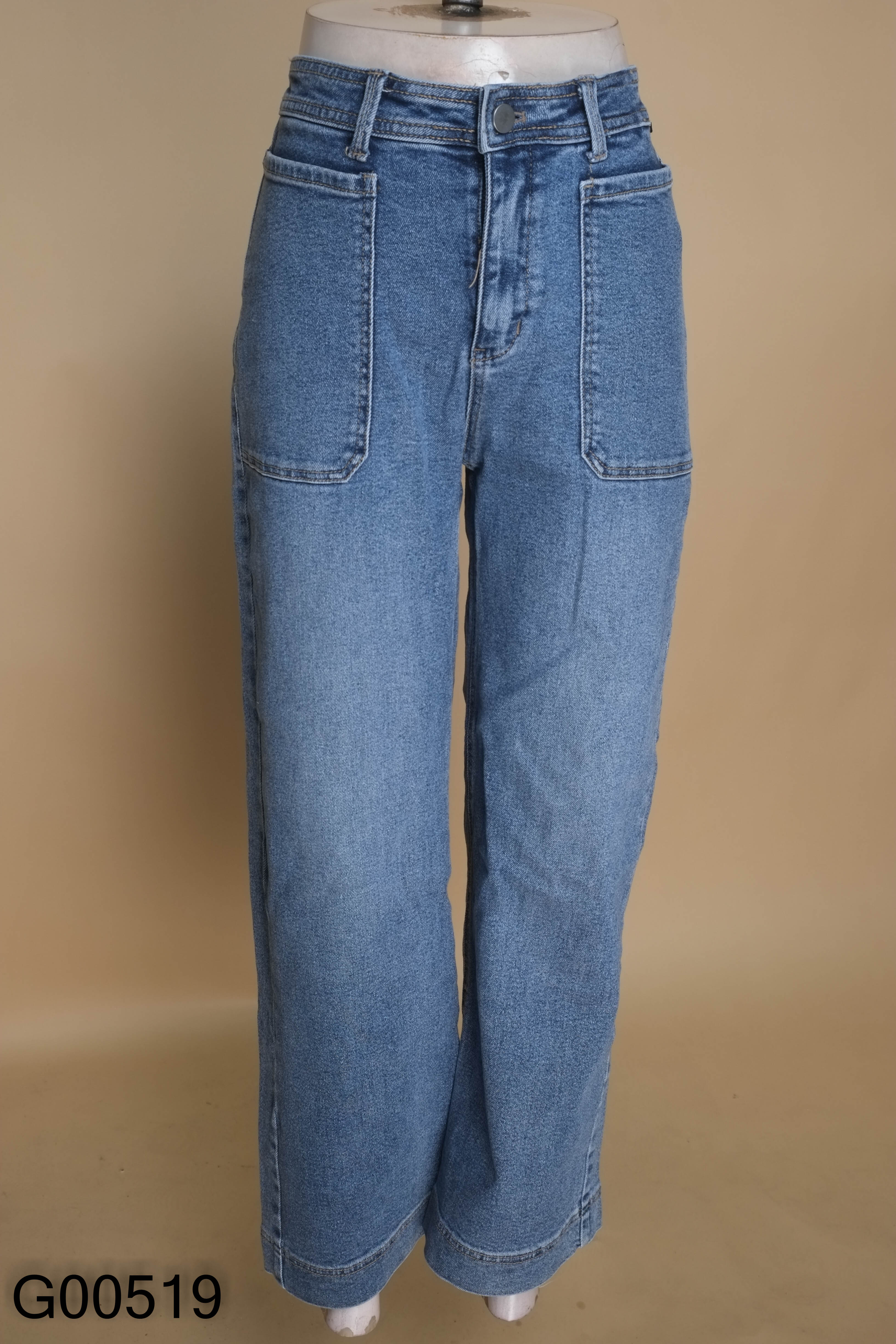 Quần jeans xanh NEM trơn ống đứng