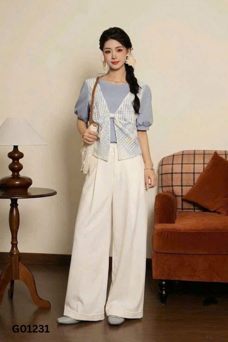 Quần REU DRESS kem suông