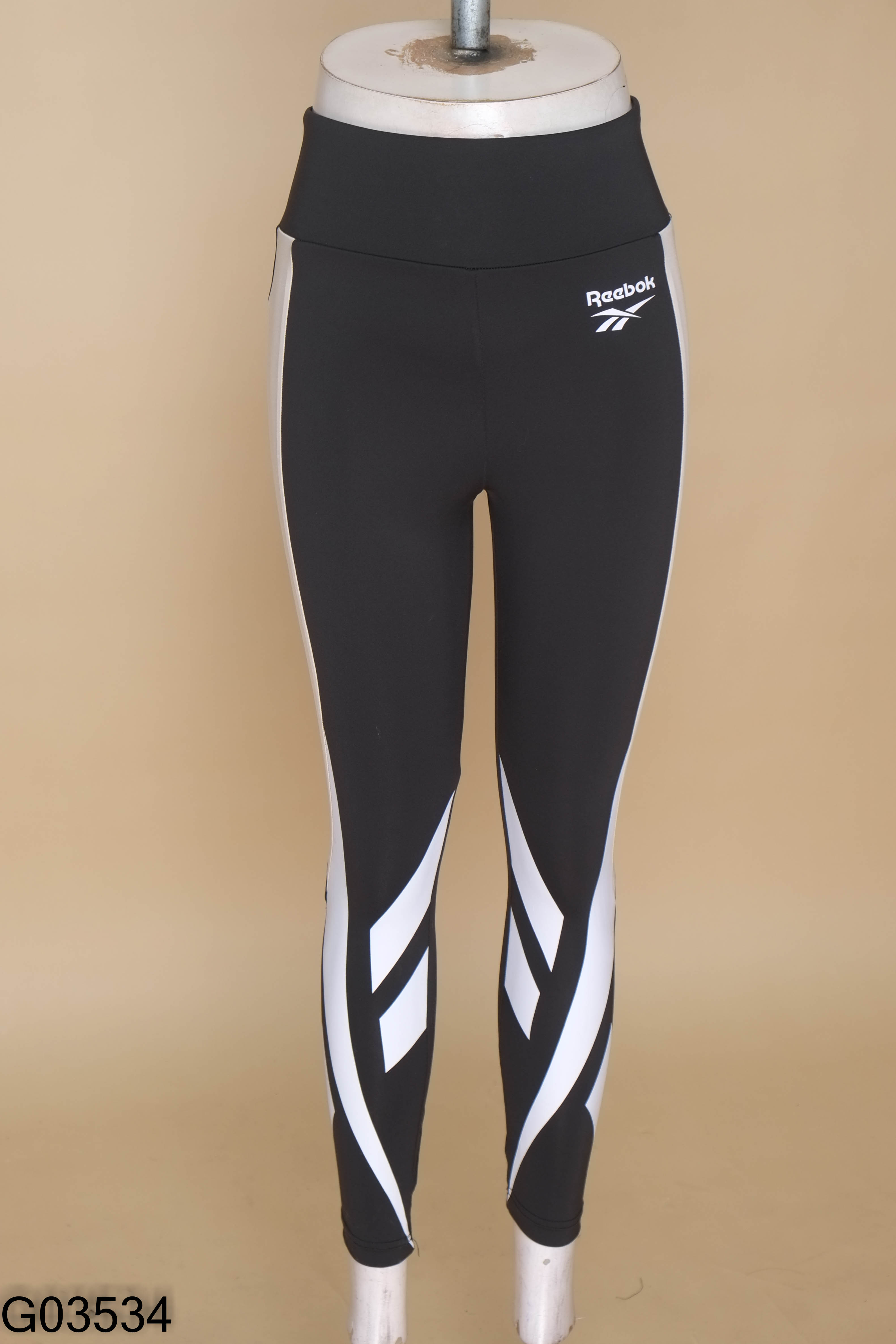 Quần tập legging đen REEBOK phối trắng