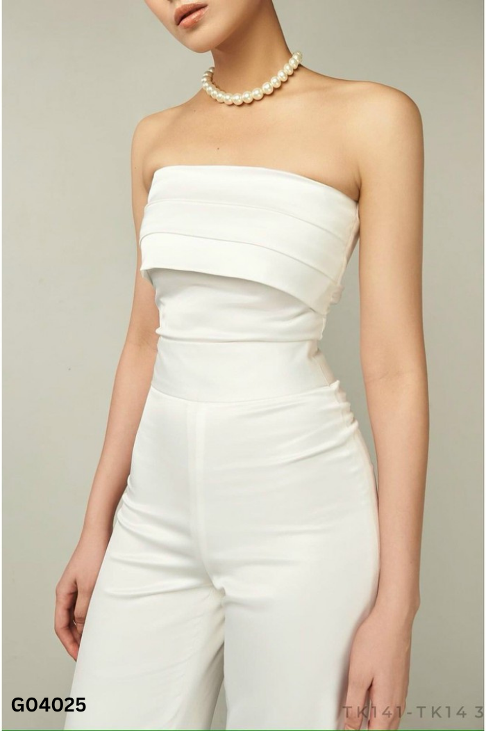 Jumpsuits cúp ngực trắng