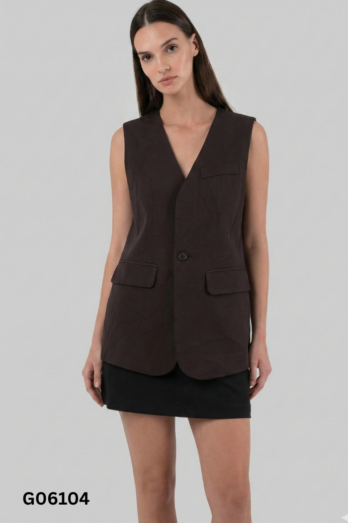 Set Áo gile vest đen trơn + chân váy