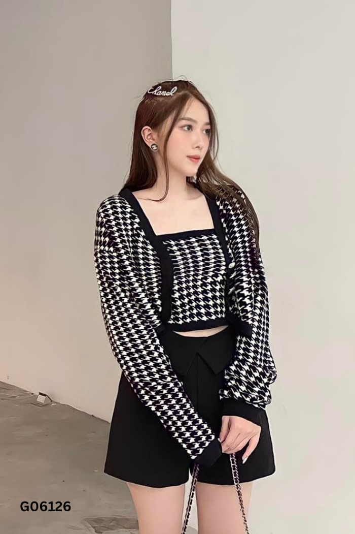 Áo hai dây TINGOAN đen trắng