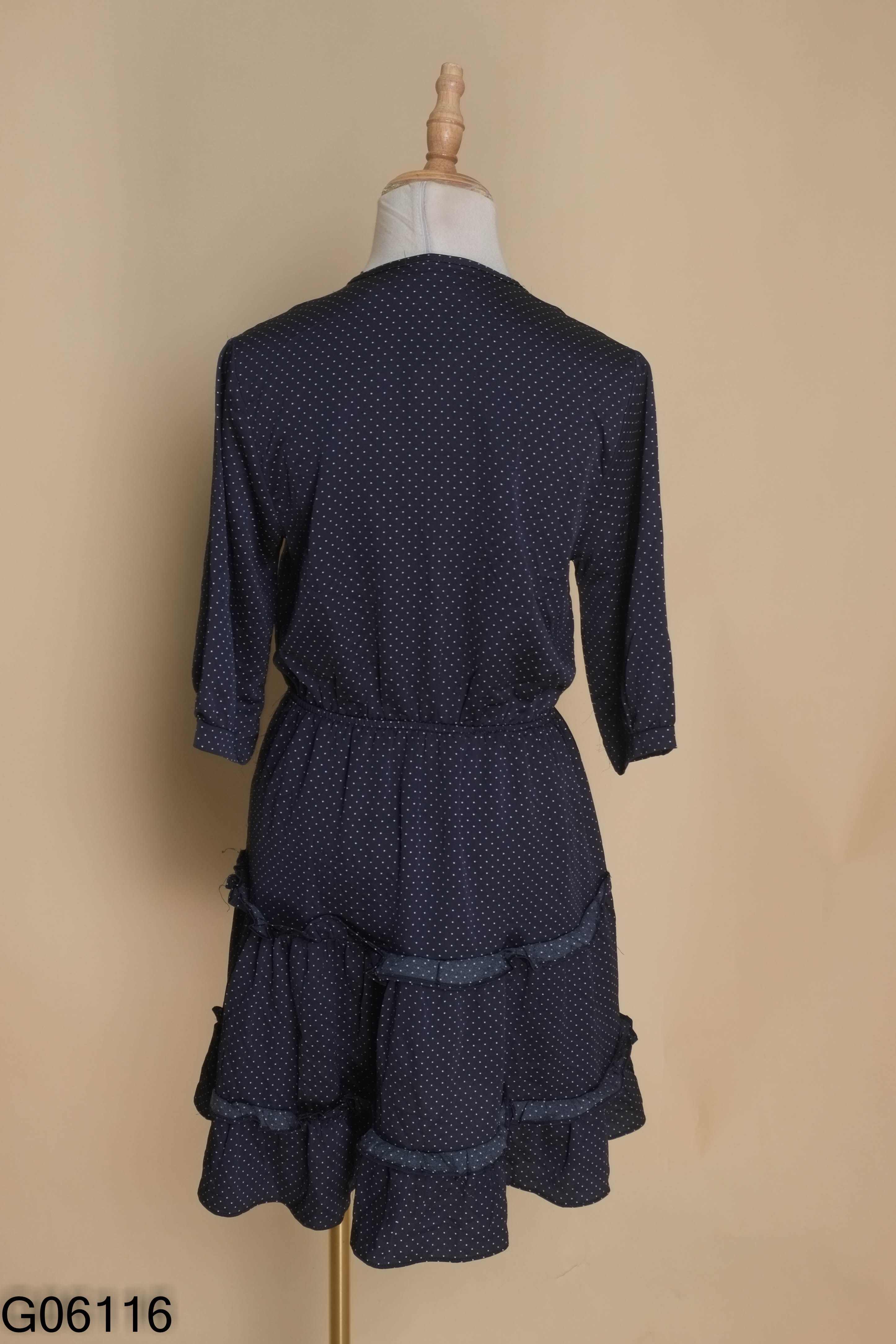 Váy babydoll xanh chấm bi CECI CELA