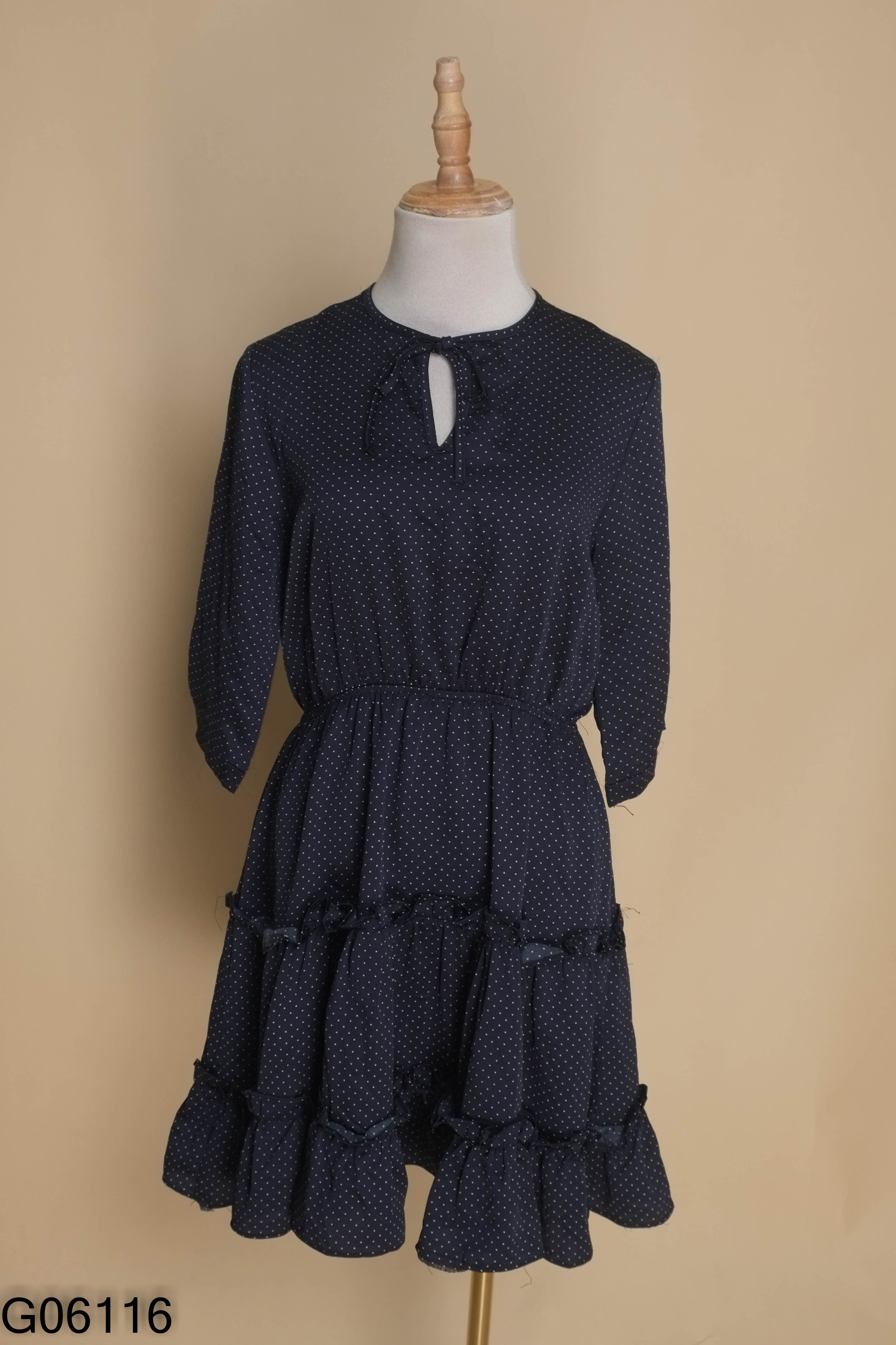 Váy babydoll xanh chấm bi CECI CELA