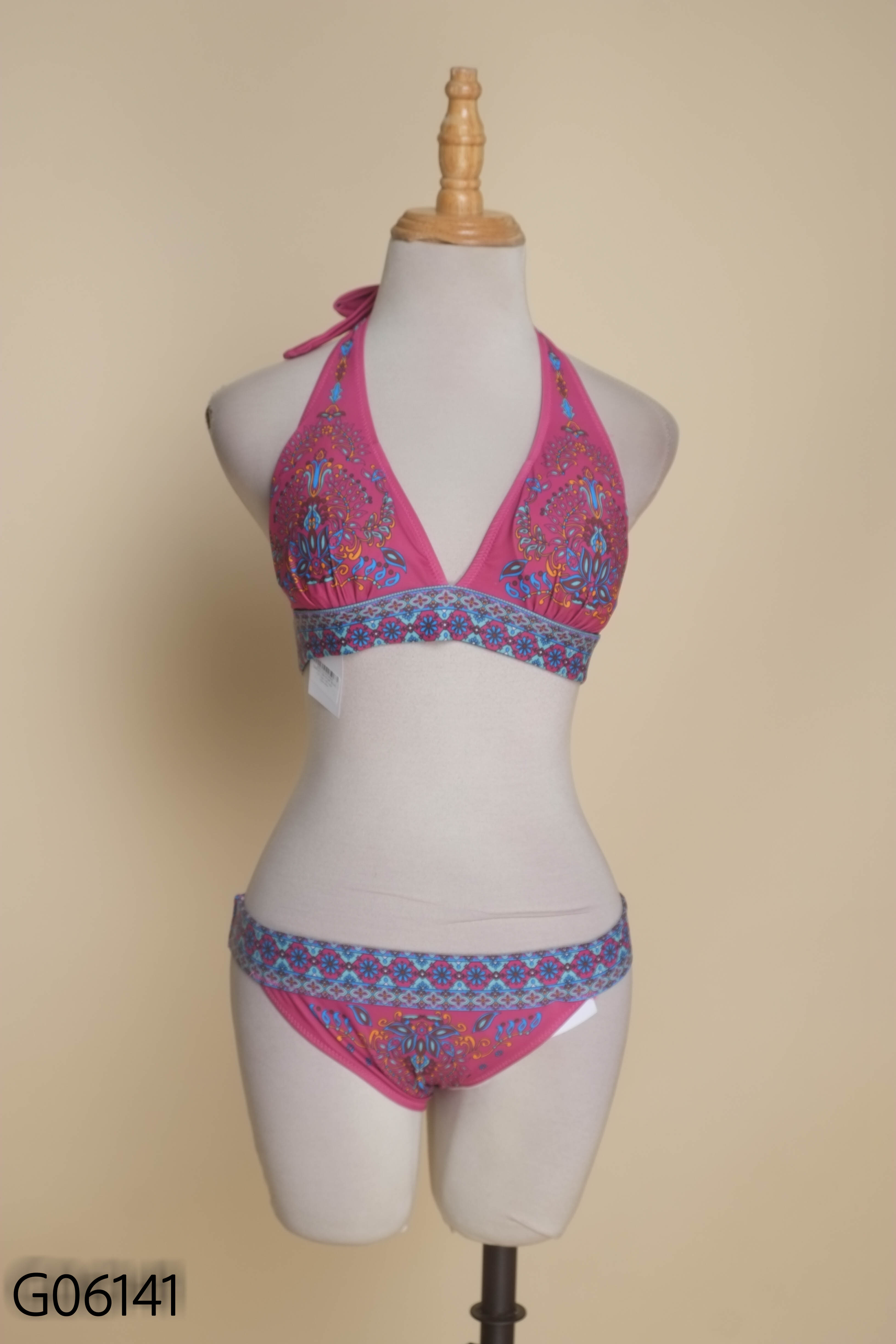 Set Bikini tím họa tiết hoa văn
