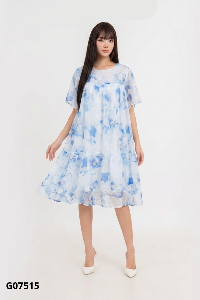 Váy BAE MALI phối hoa xanh