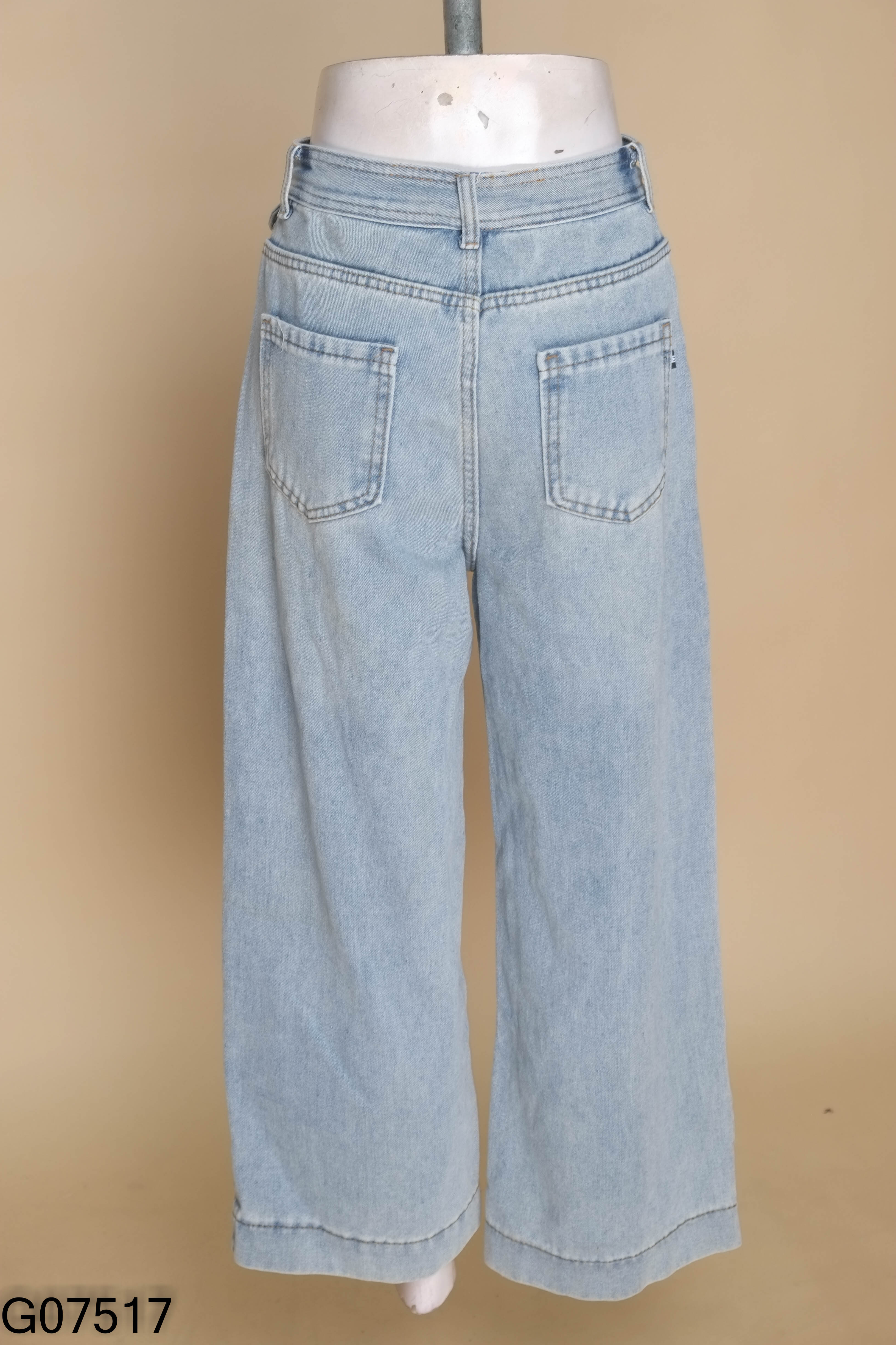 NEWTAG Quần jeans xanh ống rộng