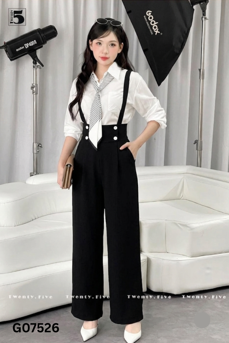 Quần yếm TWENTY FIVE đen