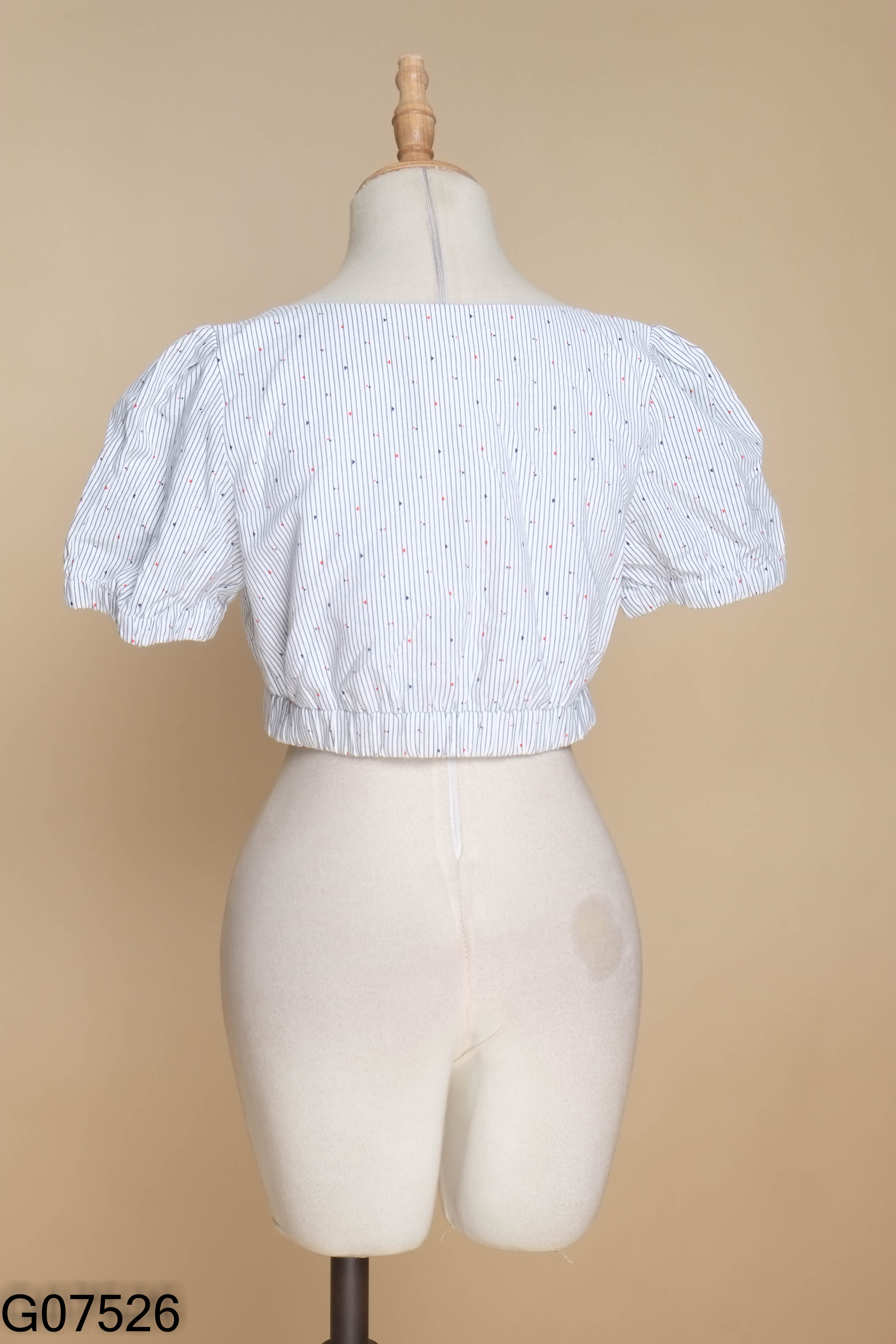 Áo ADORE DRESS trắng sọc họa tiết