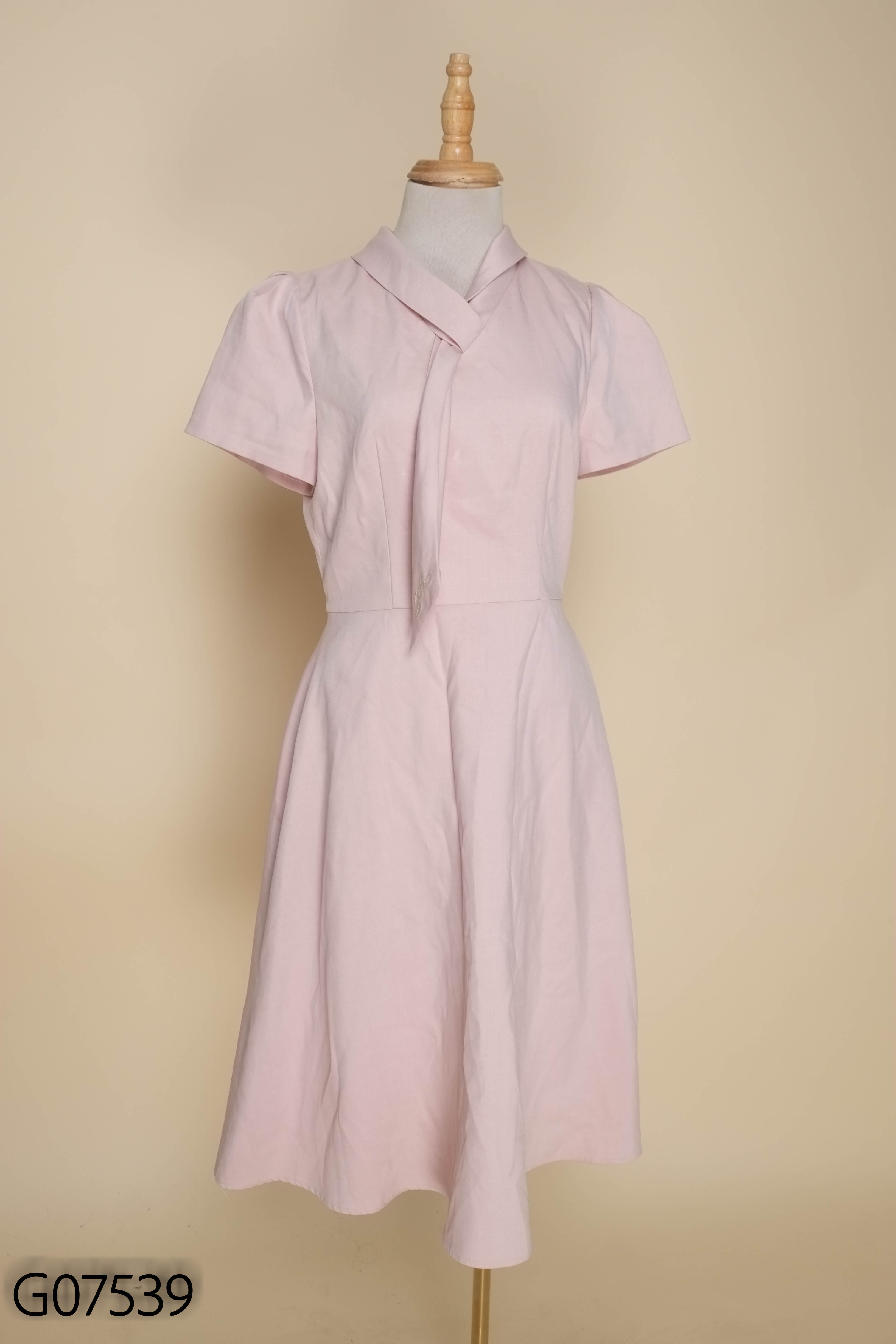 Váy hồng cổ nơ JM DRESS