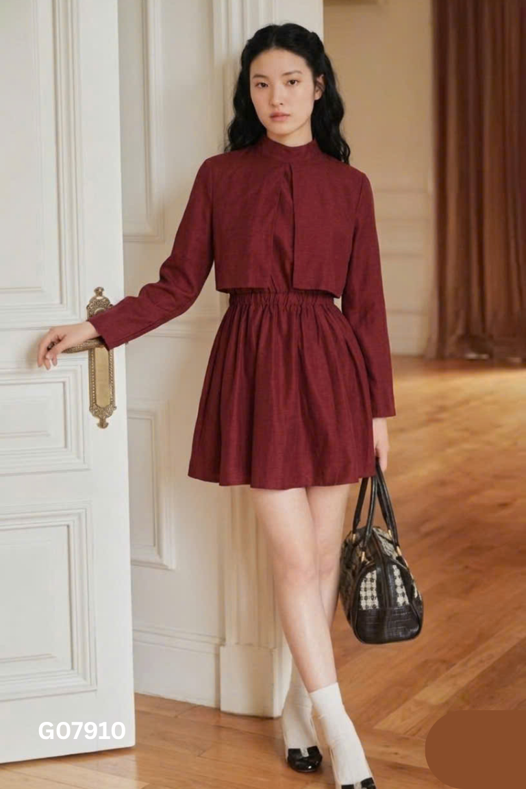 Váy đỏ eo chun
