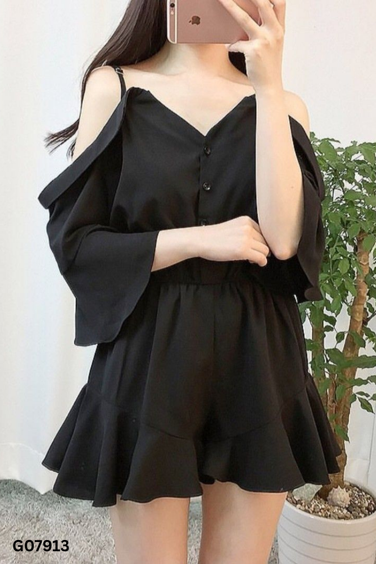 Jumpsuits hai dây đen