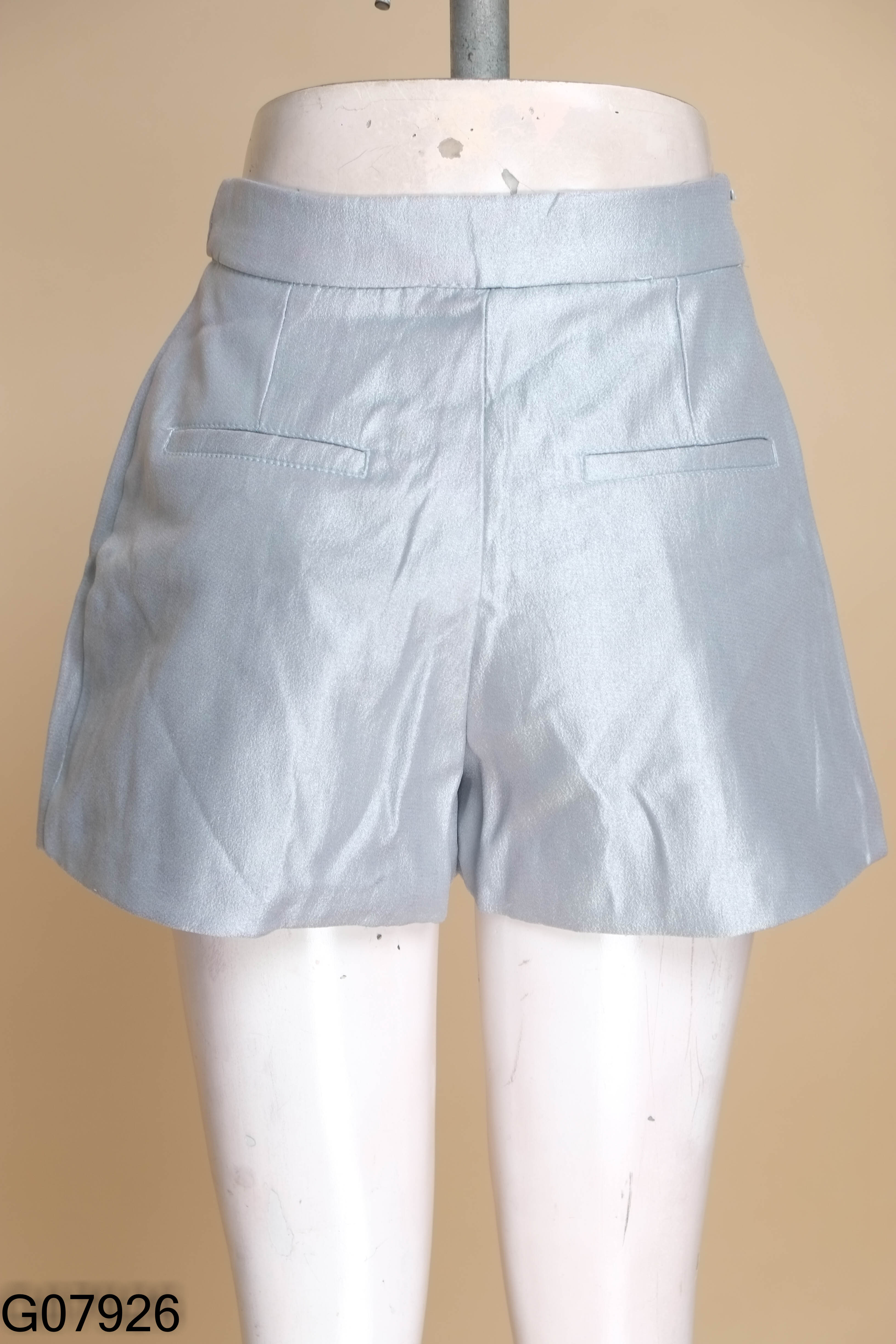 NEWTAG Quần shorts taffta xanh phối nơ