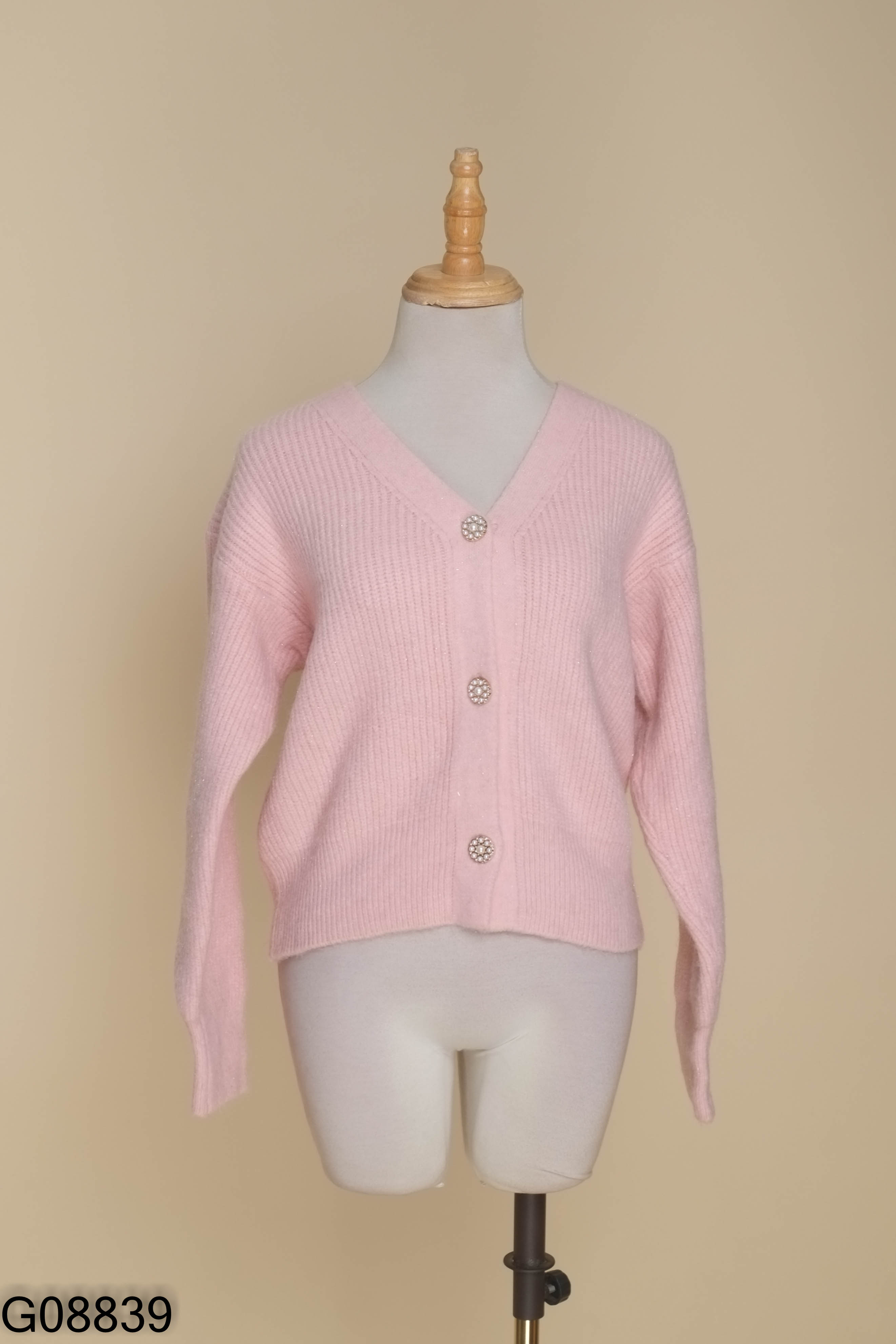 G0883910066-Áo cardigans len hồng