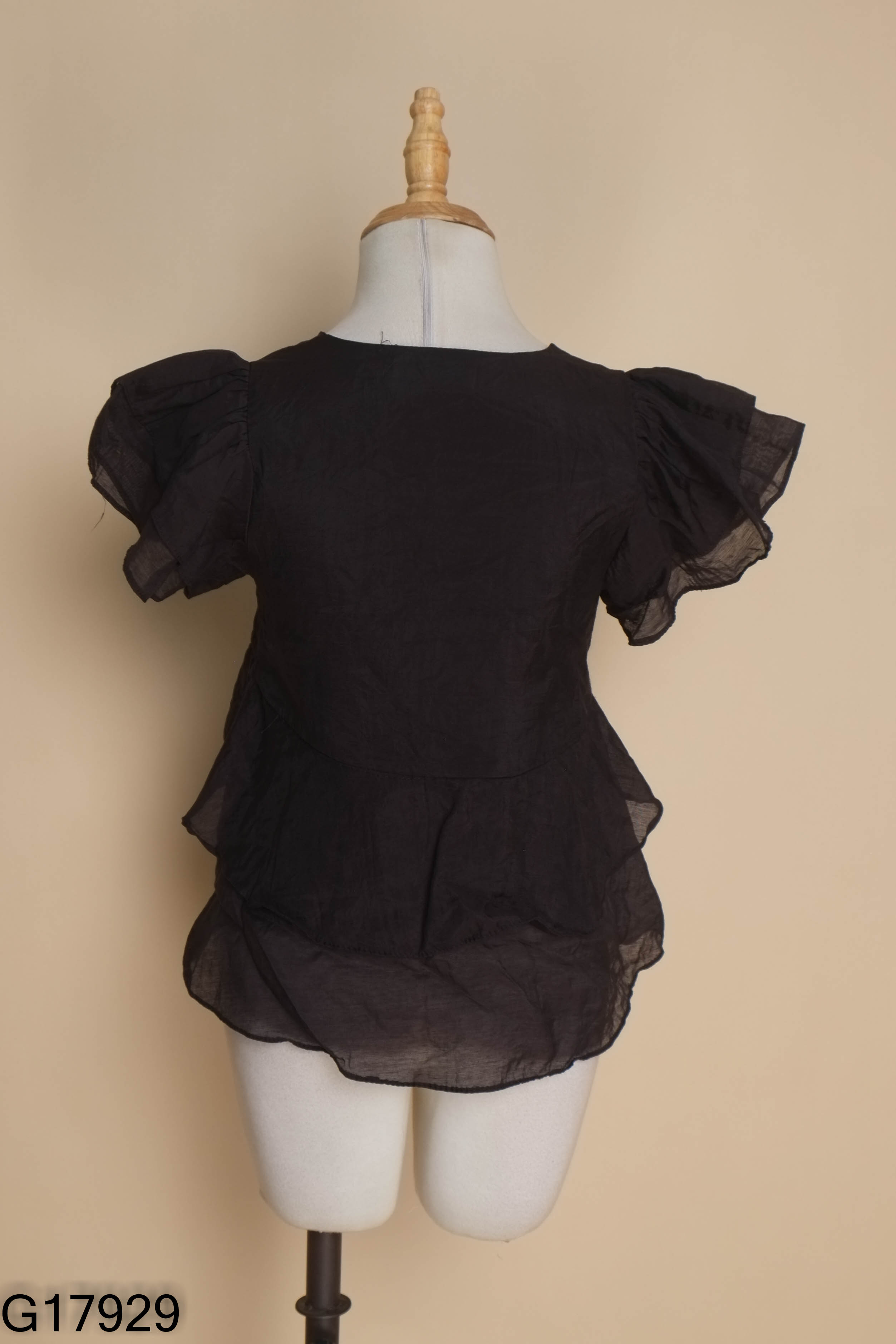 Áo đen babydoll 2 tầng