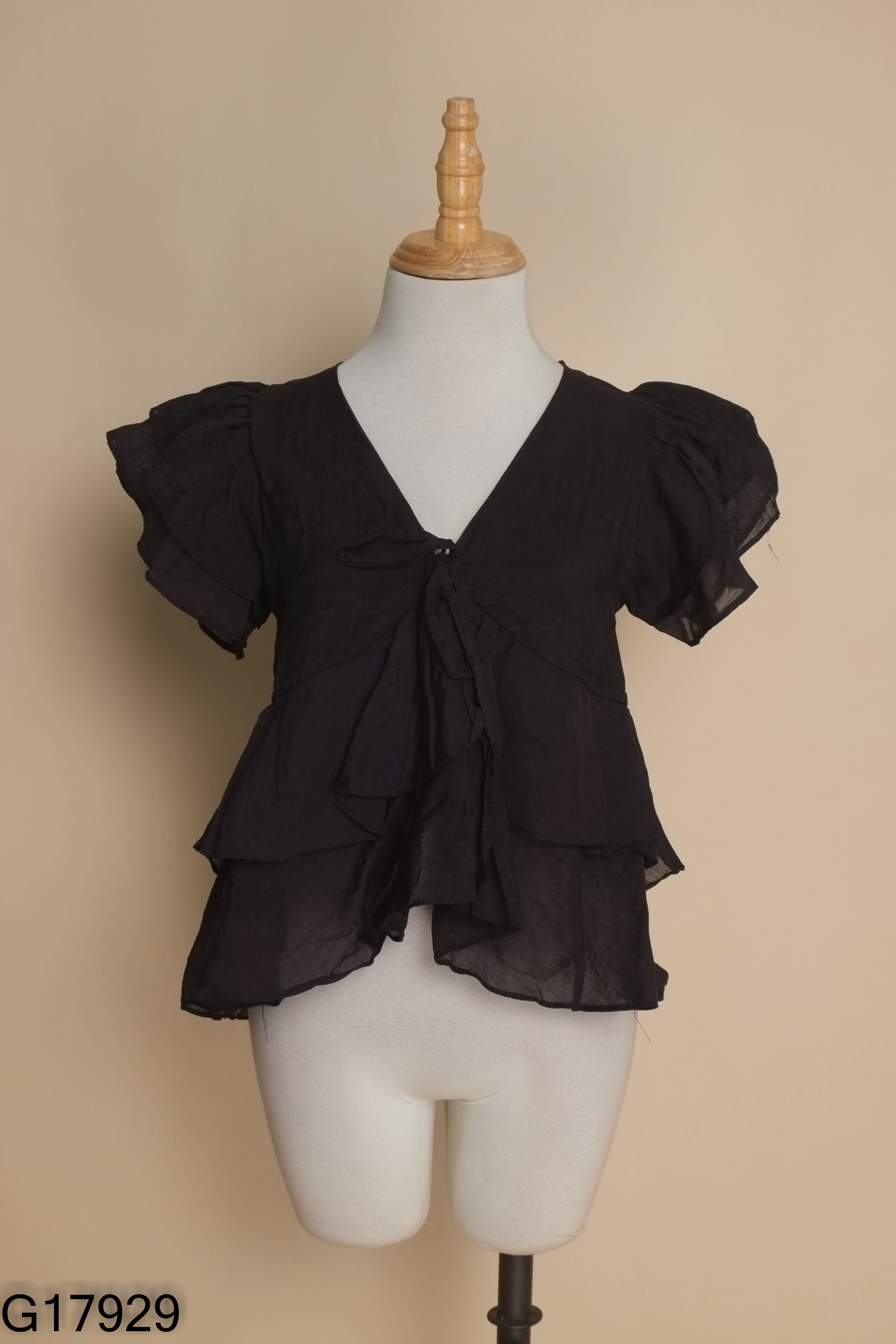 Áo đen babydoll 2 tầng