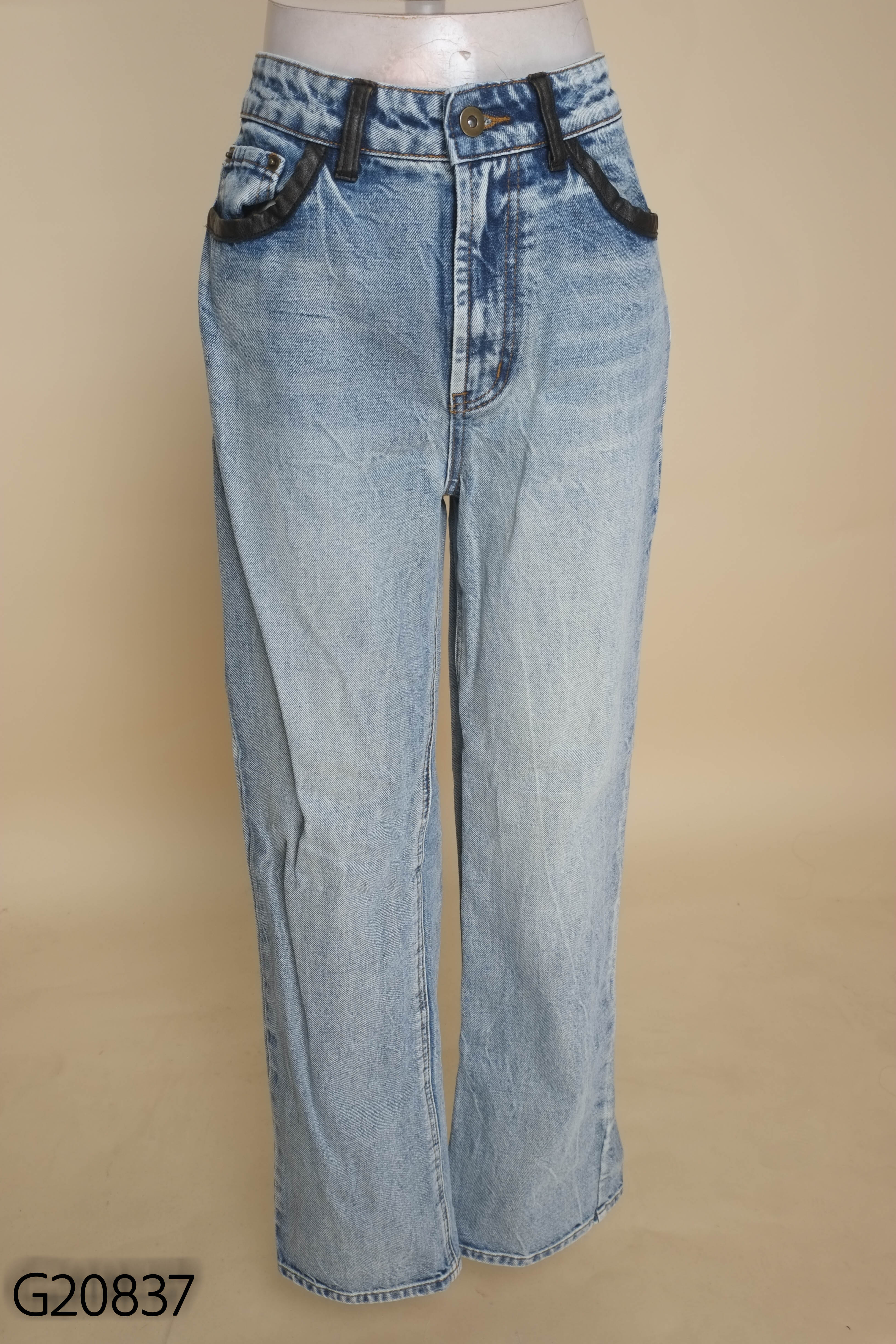 Quần jeans xanh MORNINGGFAN ống đứng