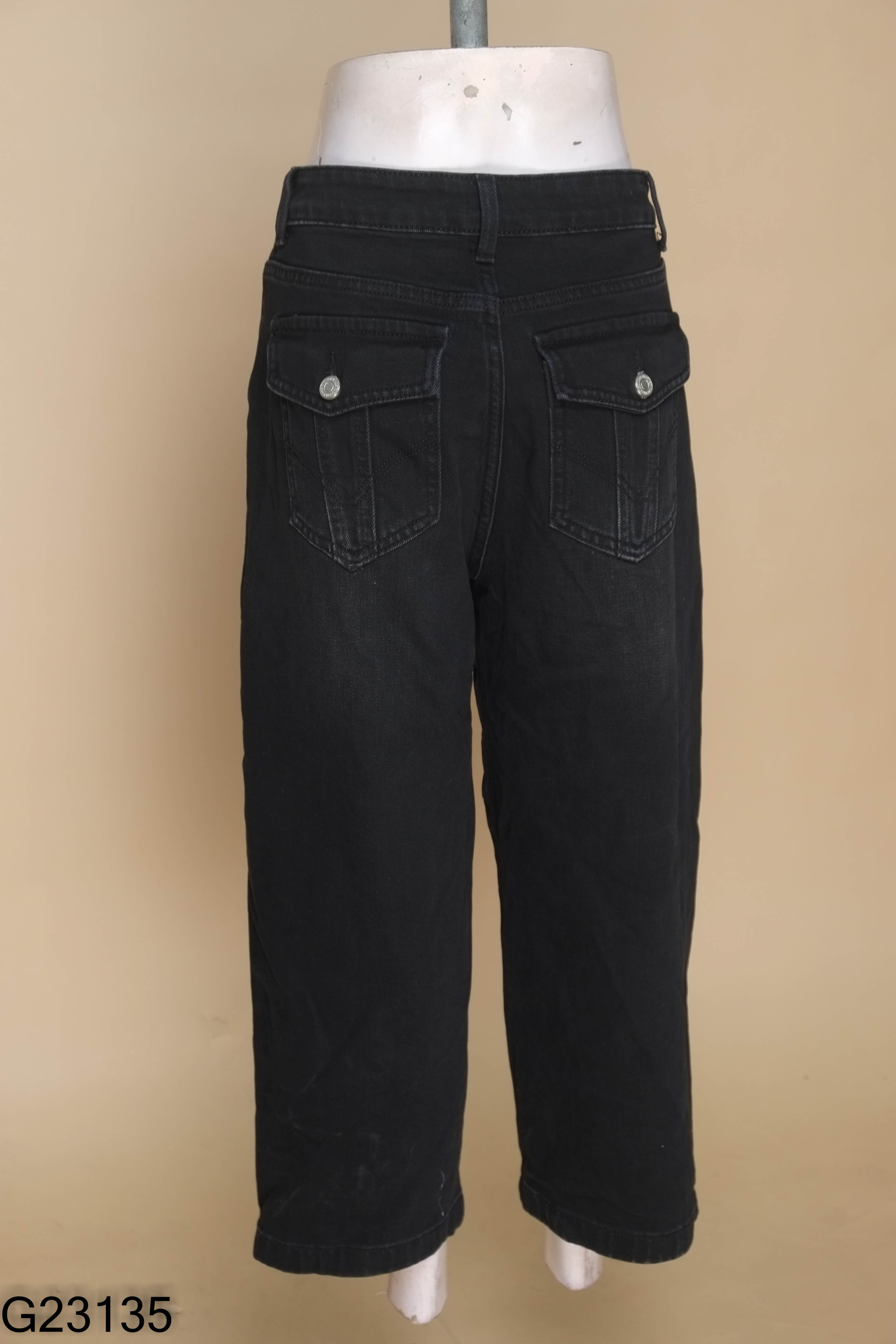 Quần culottes jeans đen trơn