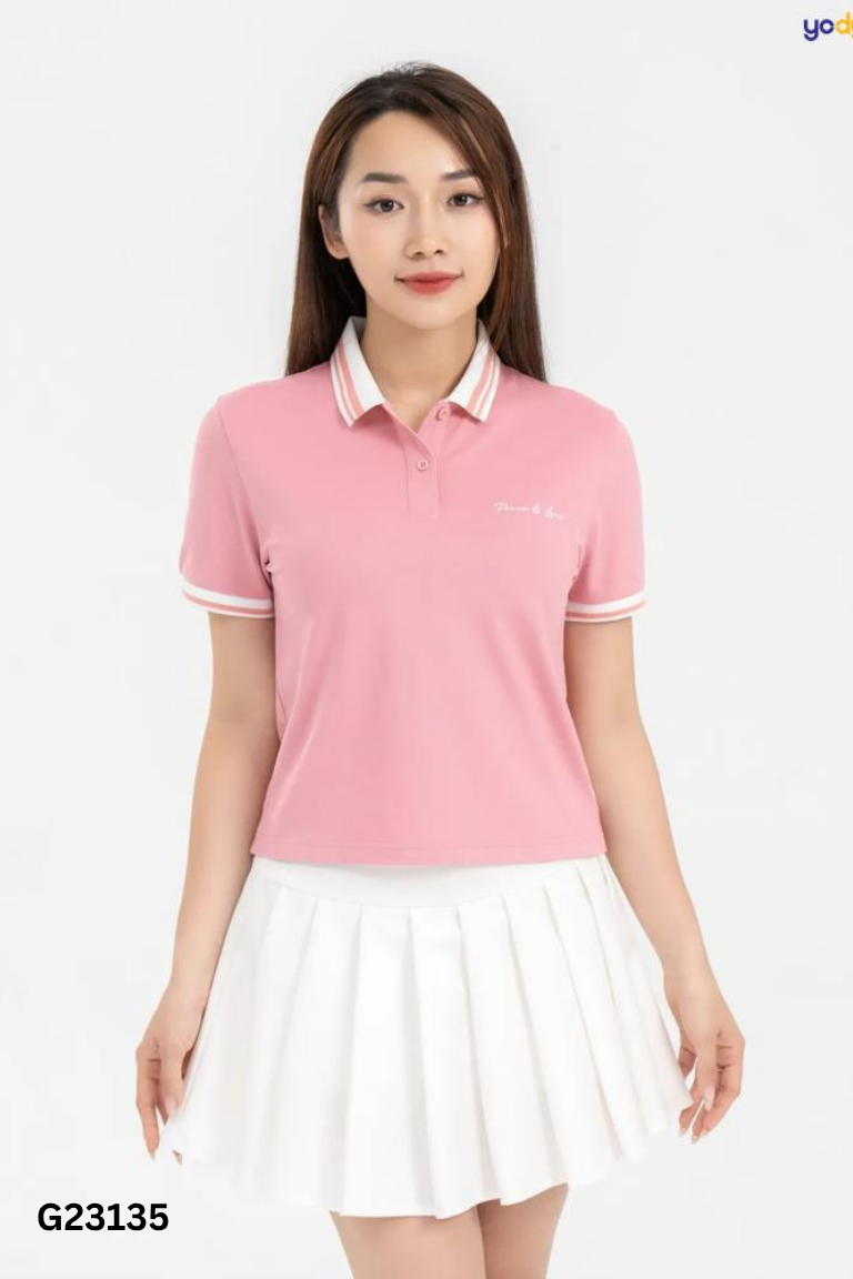 Áo polo hồng YODY dáng ngắn