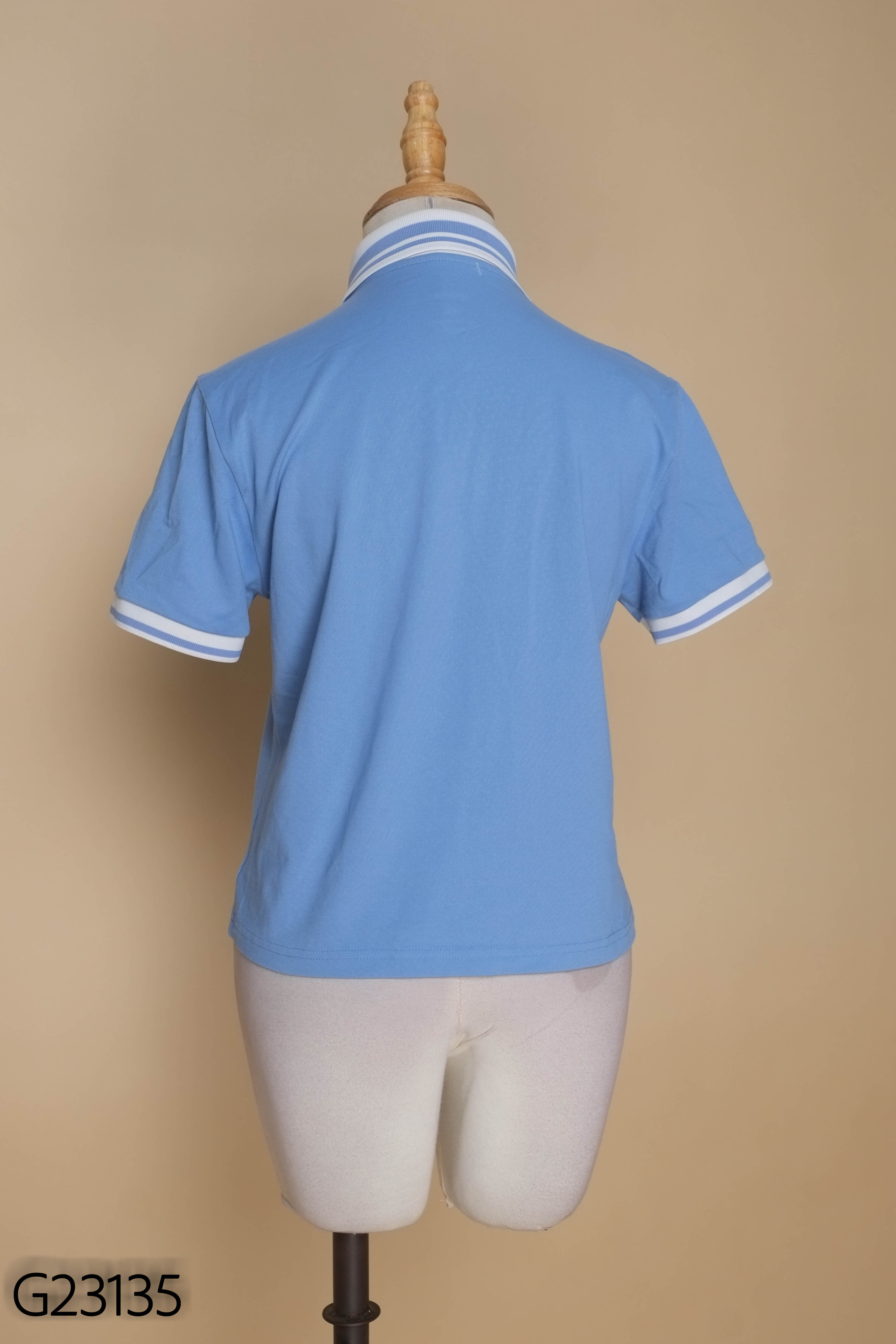 Áo polo xanh YODY cổ trắng