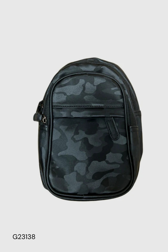 Túi đeo chéo đen hoạ tiết