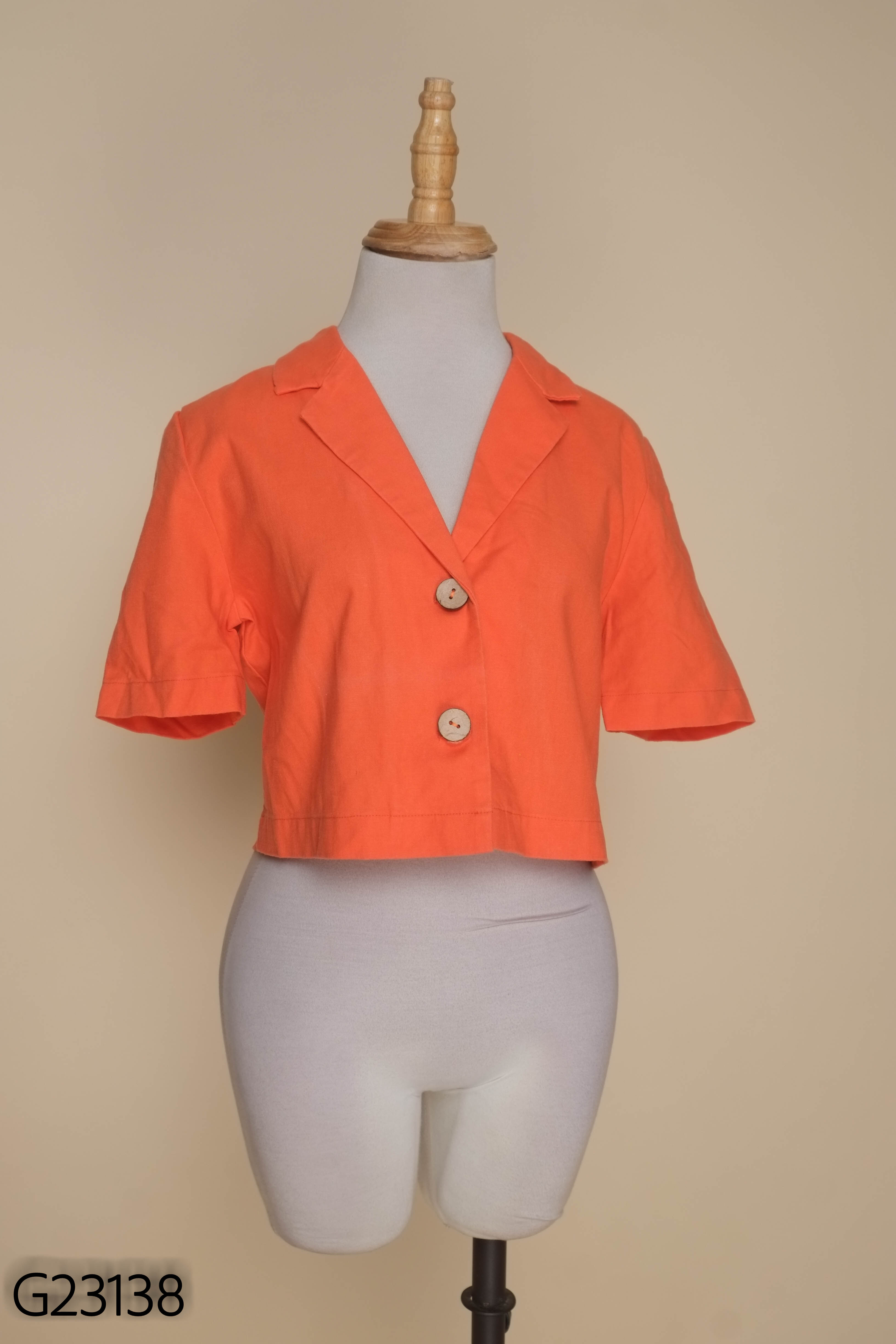 Áo kiểu cam CANIFA cổ vest