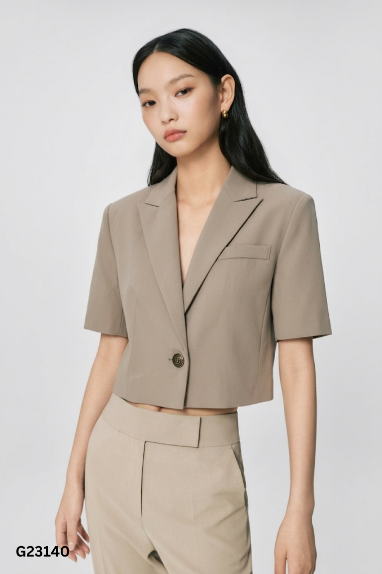 Áo nâu YISDAR cổ vest