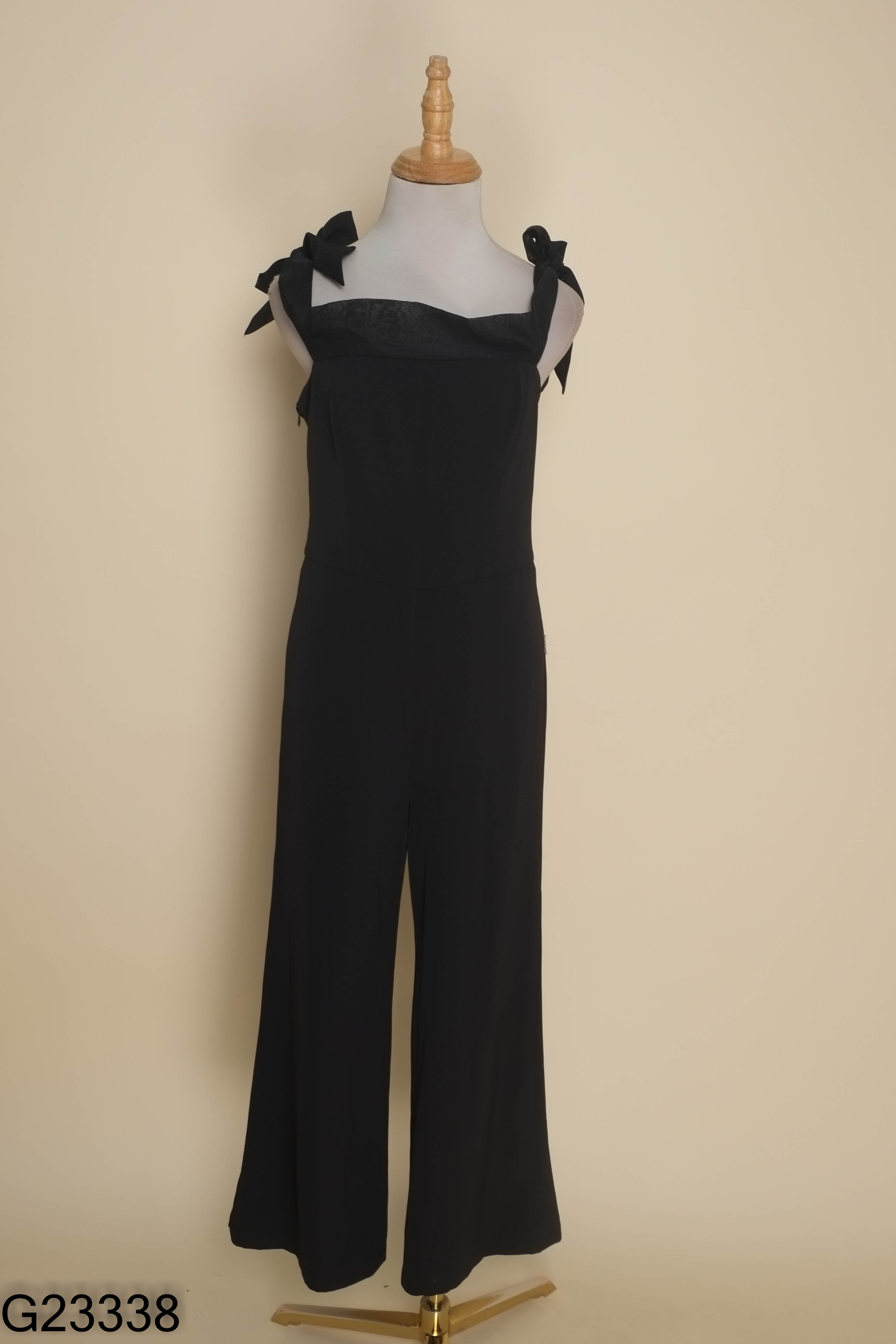 Jumpsuits CARA BASIC đen 2 dây buộc nơ