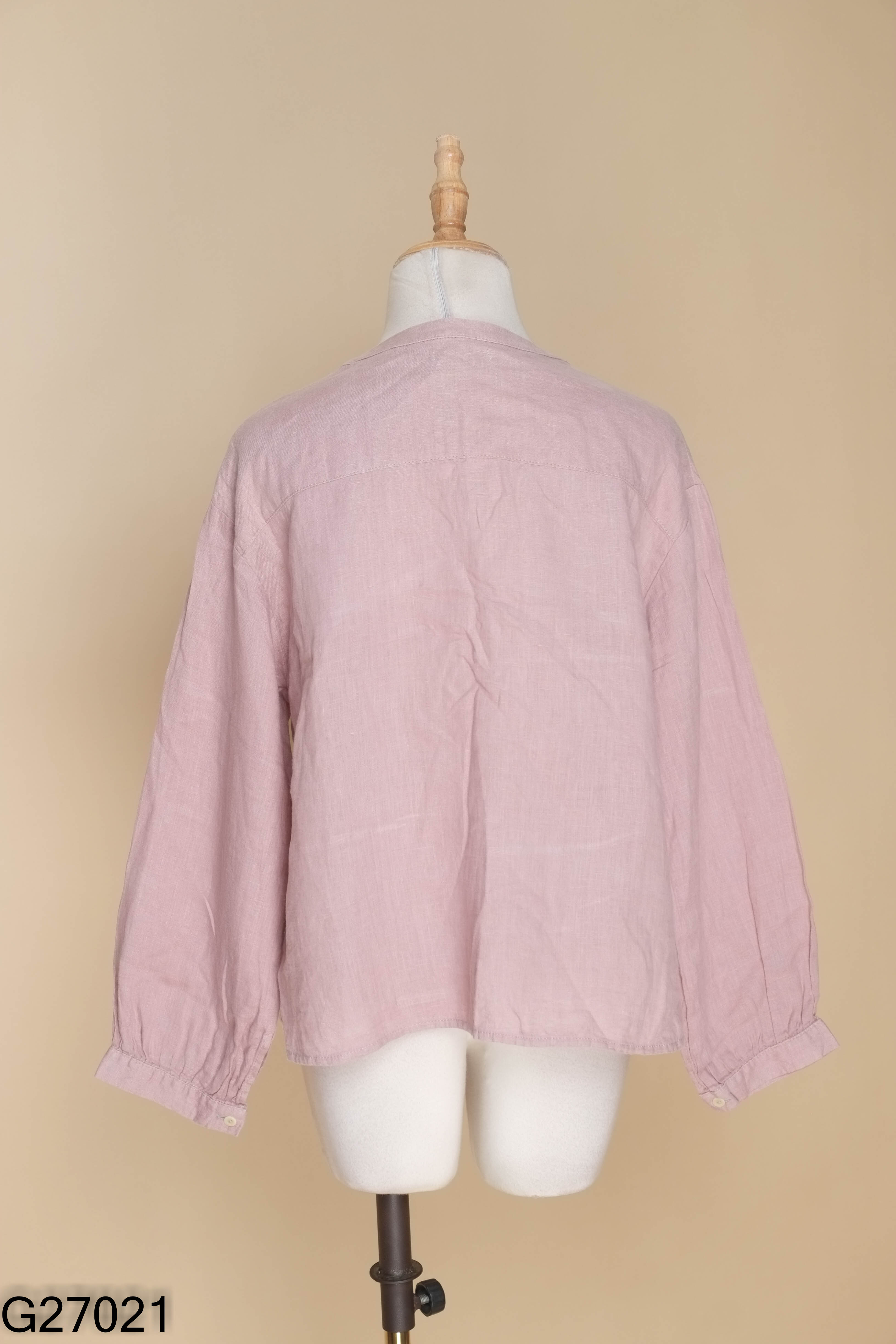 Áo linen tím trơn
